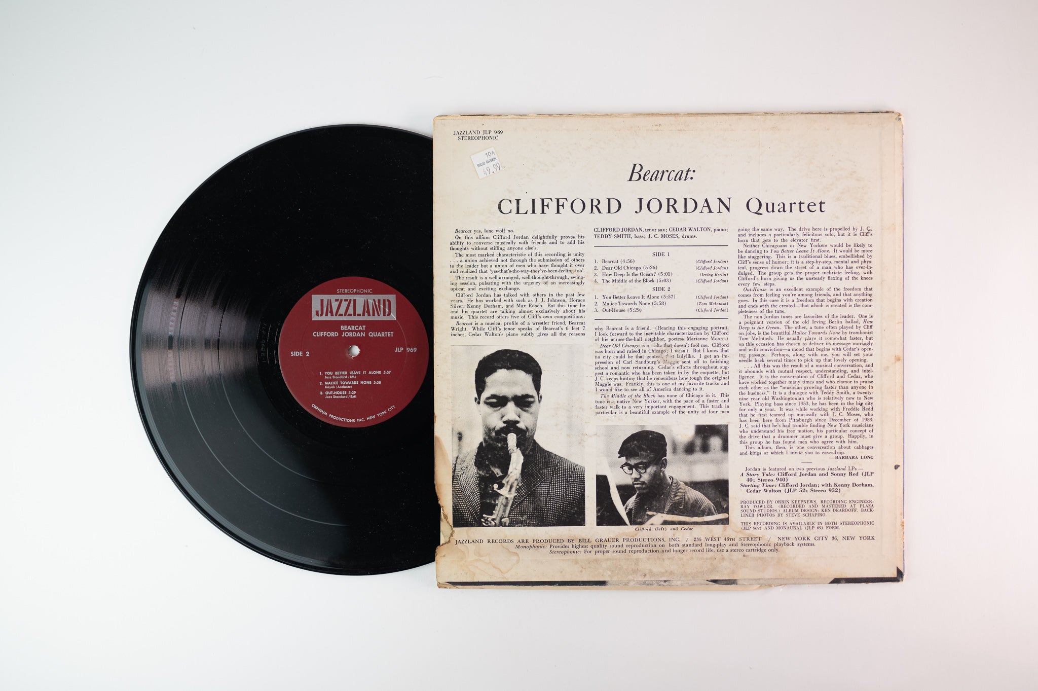 Clifford Jordan Quartet - Bearcat on Jazzland Stereo Orpheum Productions