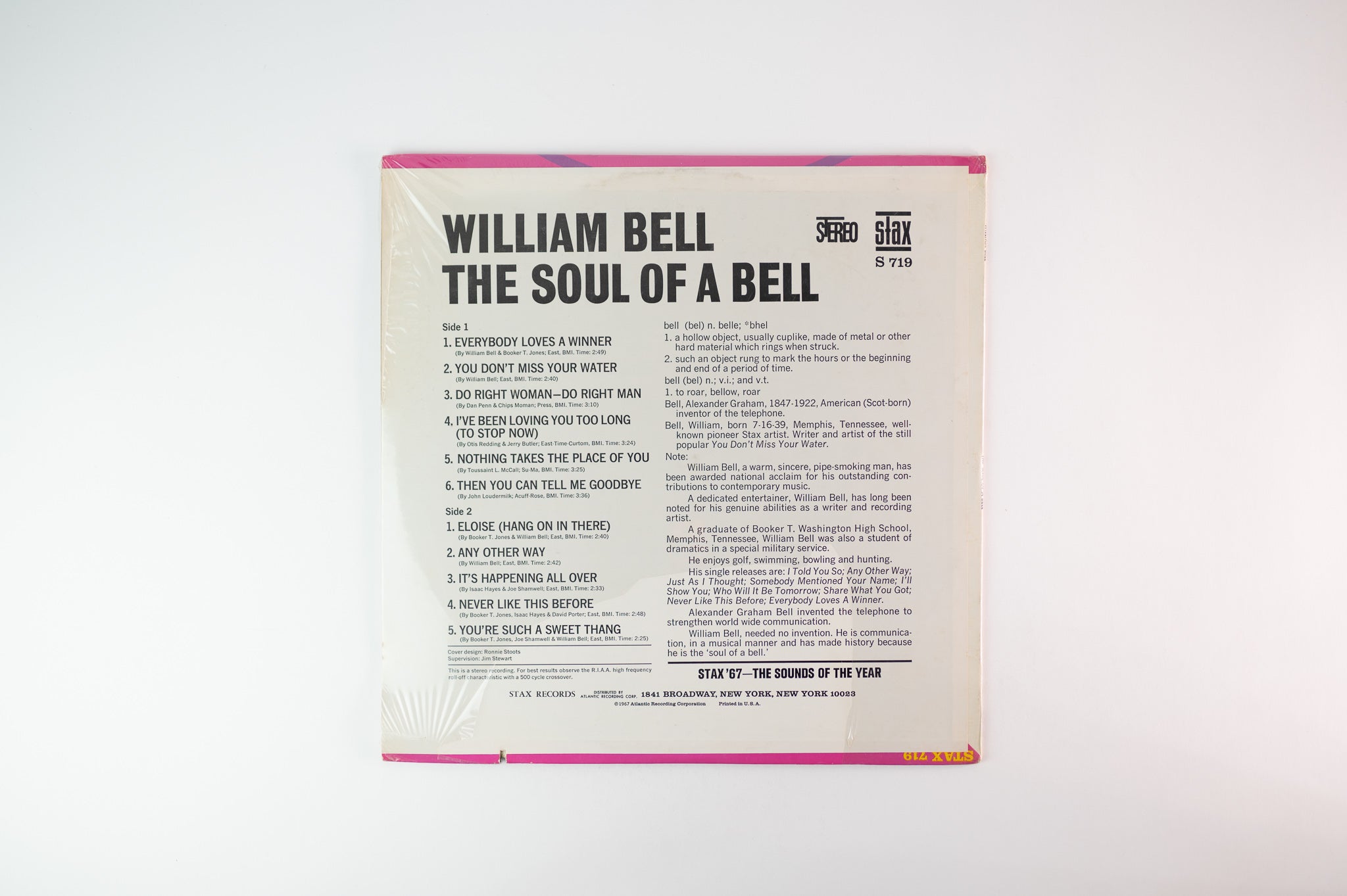 William Bell - The Soul Of A Bell on Stax Sealed