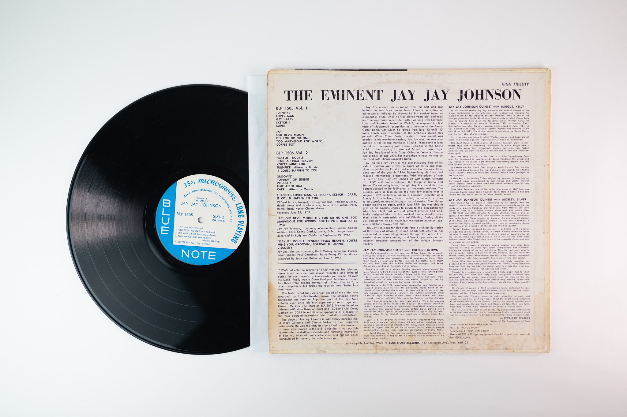 J.J. Johnson - The Eminent Jay Jay Johnson Volume 1 on Blue Note 1505 Lexington Ave