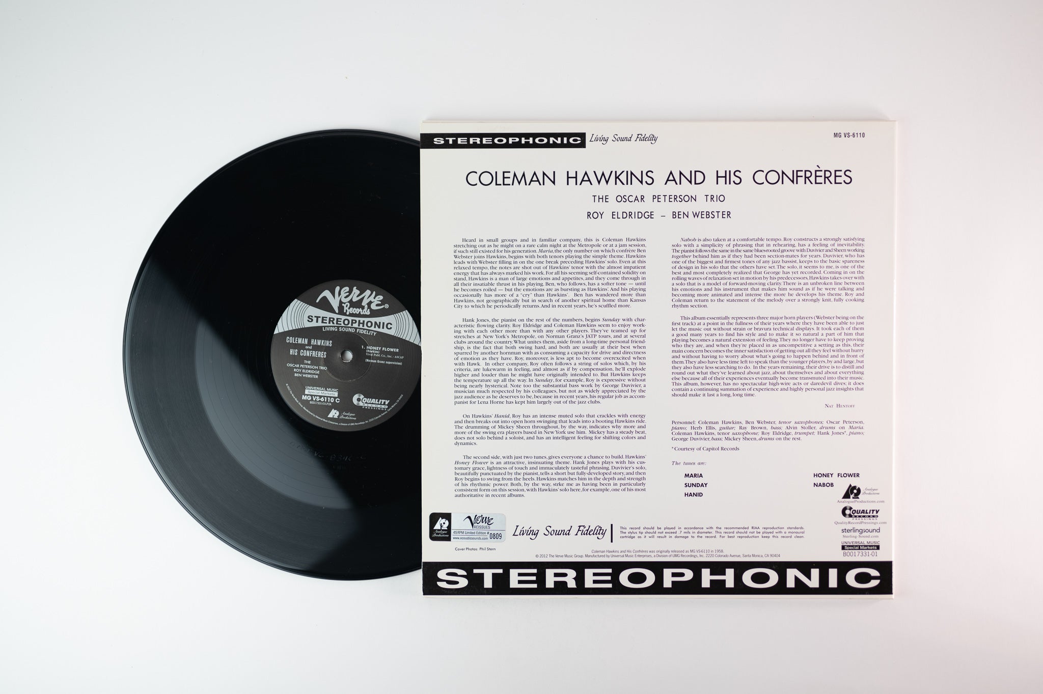 Coleman Hawkins - And Confreres Verve Analogue Productions 200 Gram Numbered Reissue