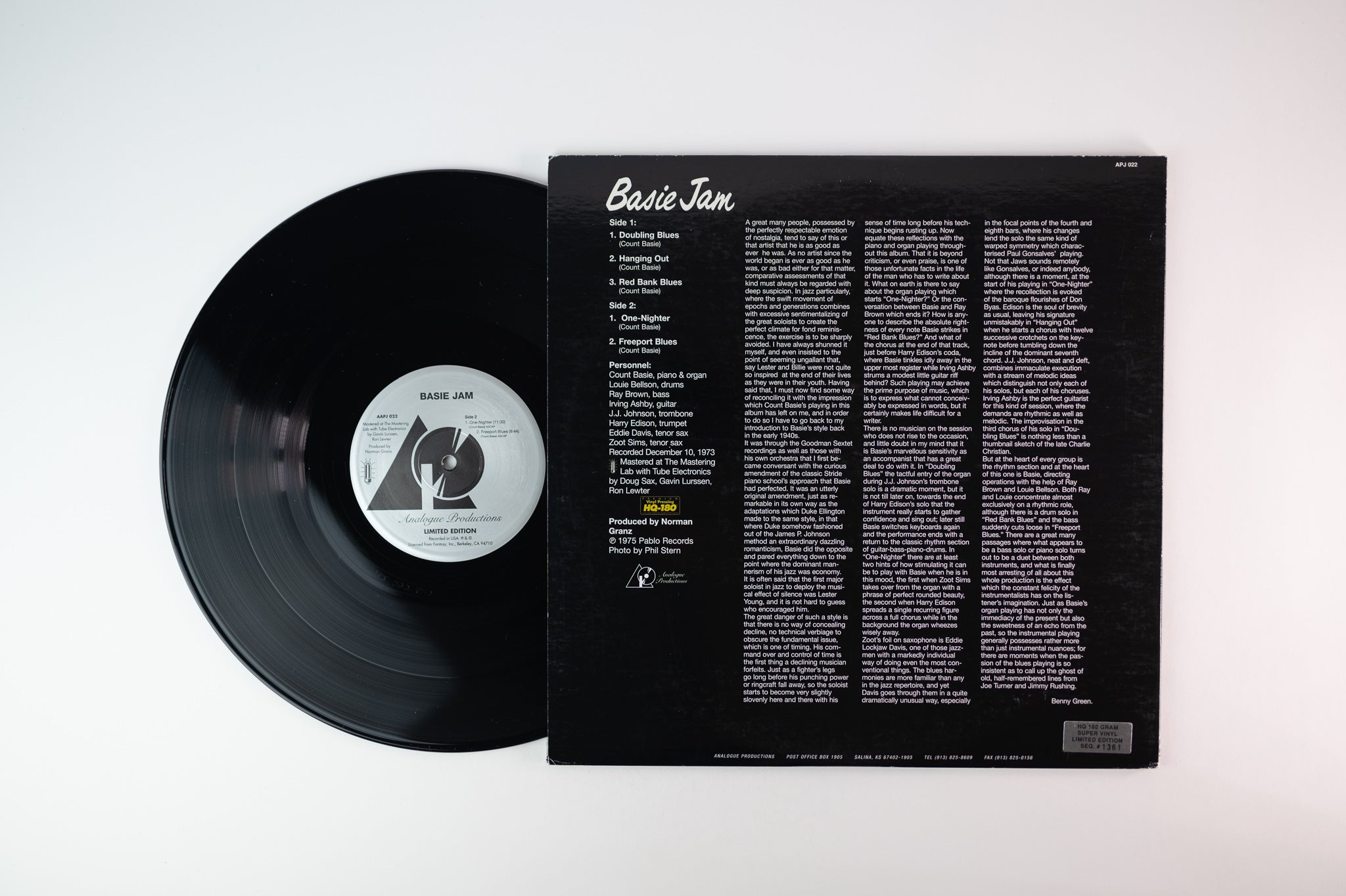 アナログプロダクション Count Basie Basie Jam Count Basie - Basie Jam Analogue Productions Numbered 180 Gram Reissue