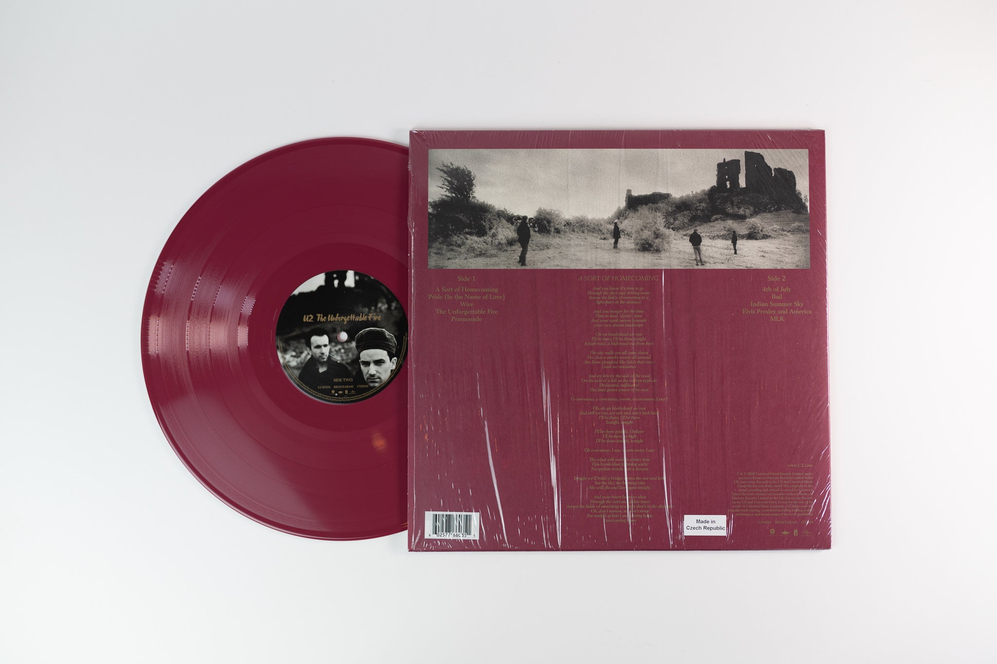 U2 - The Unforgettable Fire on Mercury Island Interscope Limited Wine Vinyl 35th Anniversary Reissue
