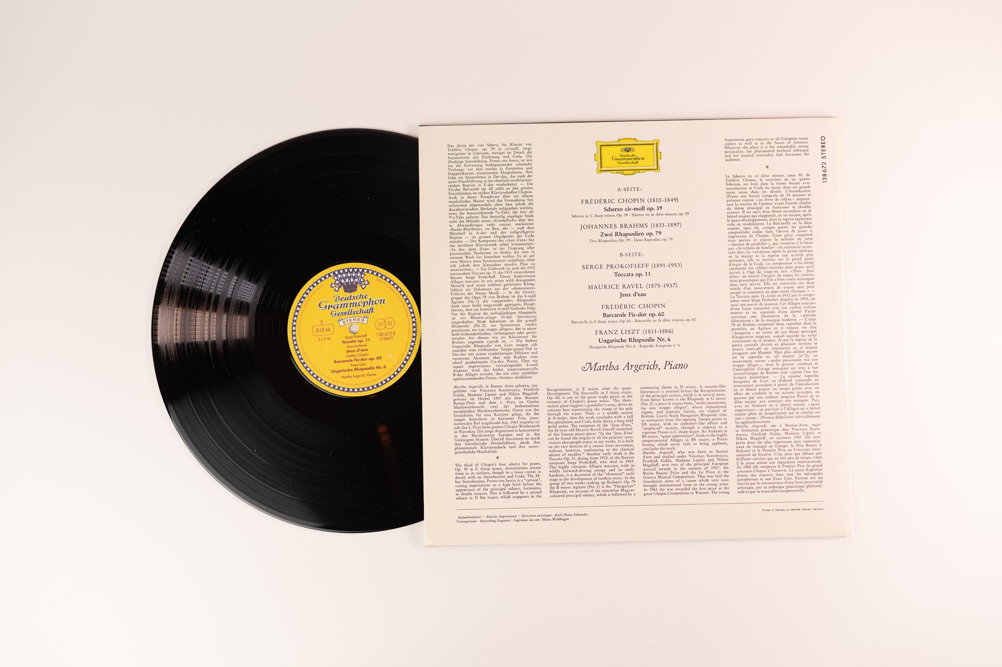 Martha Argerich Spielt - Chopin, Brahms, Liszt, Ravel, Prokofieff on DGG German Press 1991 Reissue