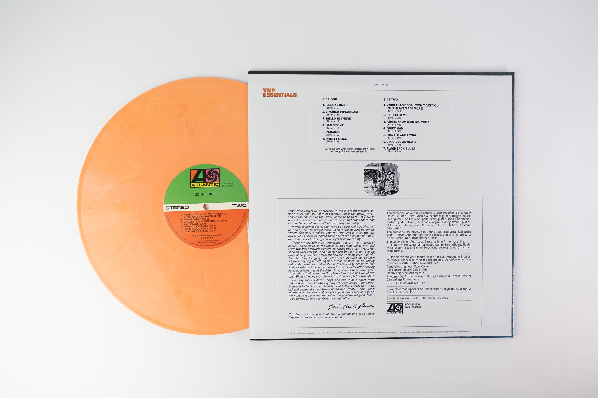 John Prine - John Prine on Atlantic Vinyl Me Please Series Orange Marble Vinyl Limited Reissue
