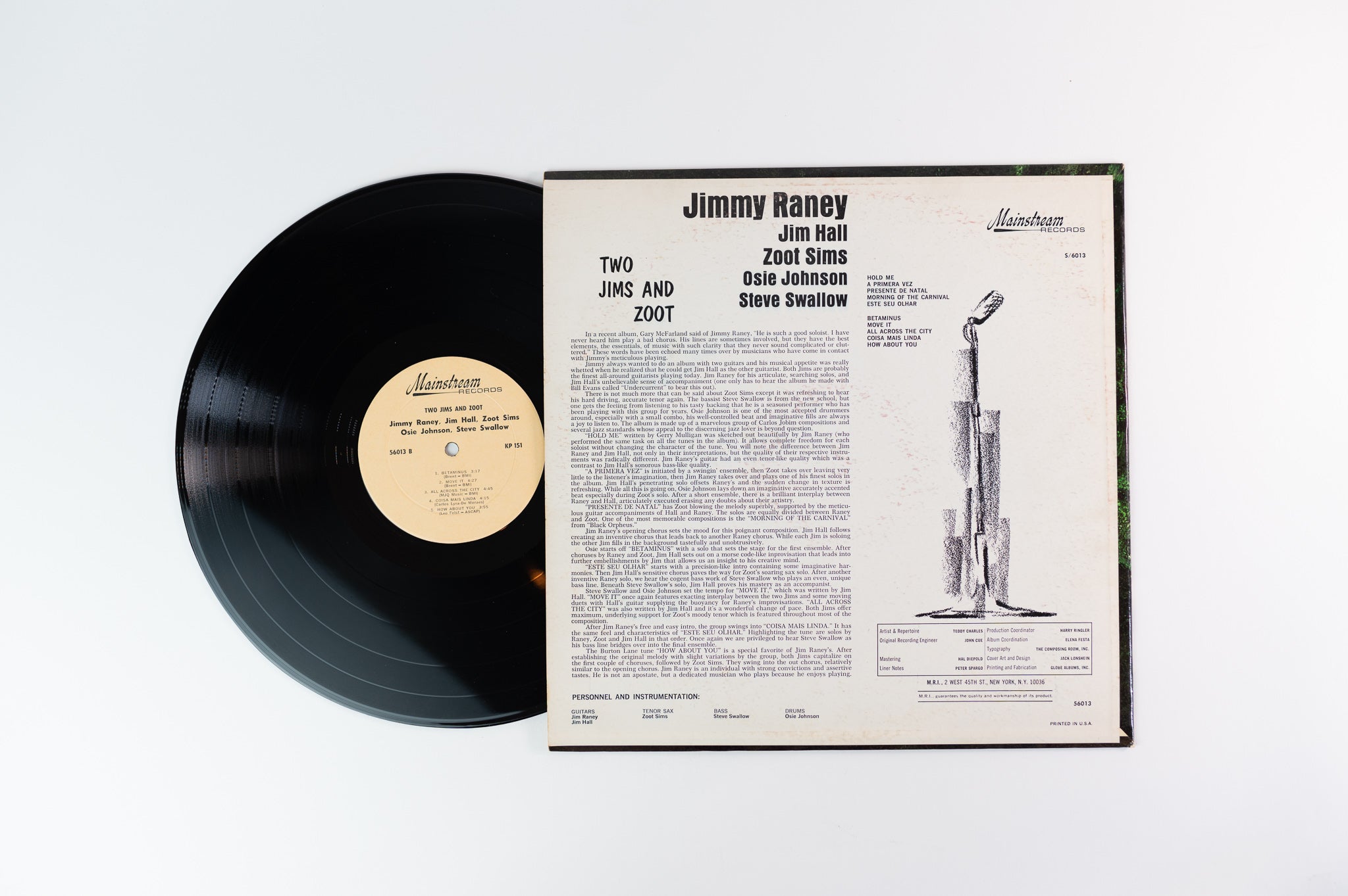 Jimmy Raney - Two Jims And Zoot on Mainstream Mono Deep Groove White Label