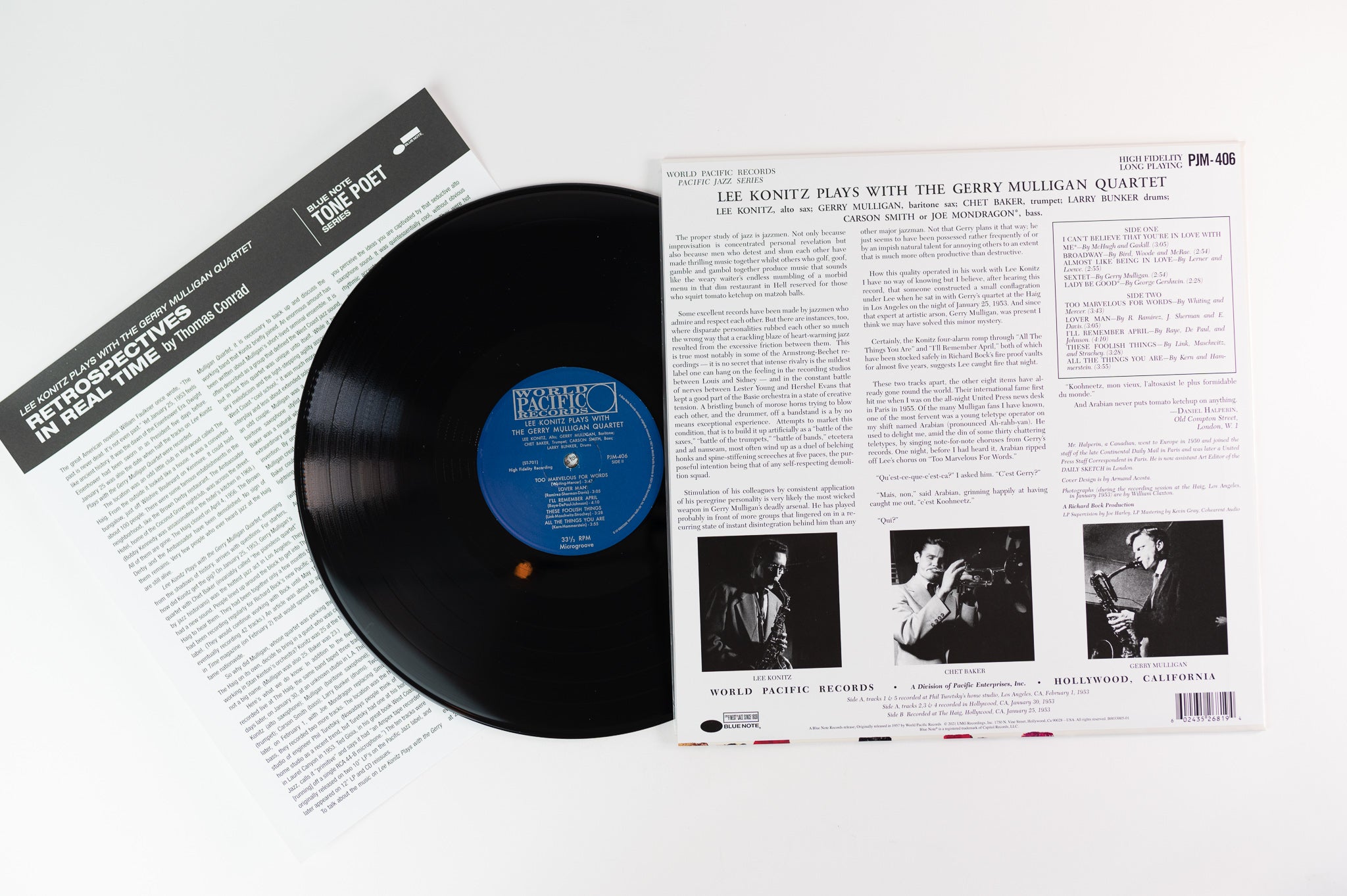 Lee Konitz - Lee Konitz Plays With The Gerry Mulligan Quartet on World Pacific Tone Poet Series Reissue