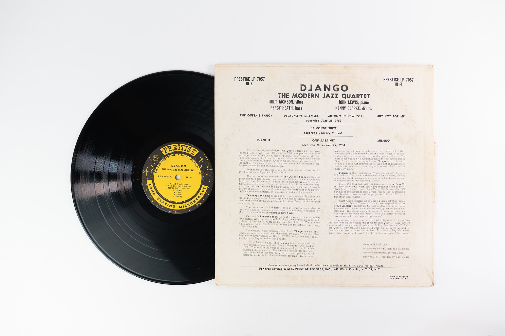 The Modern Jazz Quartet - Django on Prestige W 50th Mono Deep Groove
