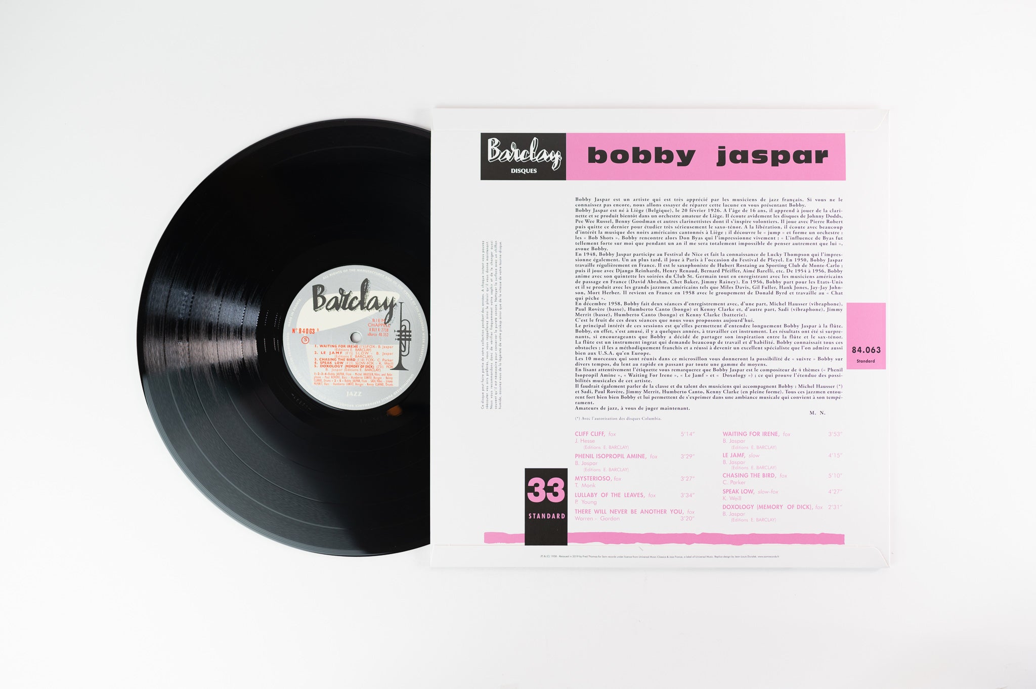 Bobby Jaspar - Bobby Jaspar on Sam Barclay Limited 180 Gram Reissue