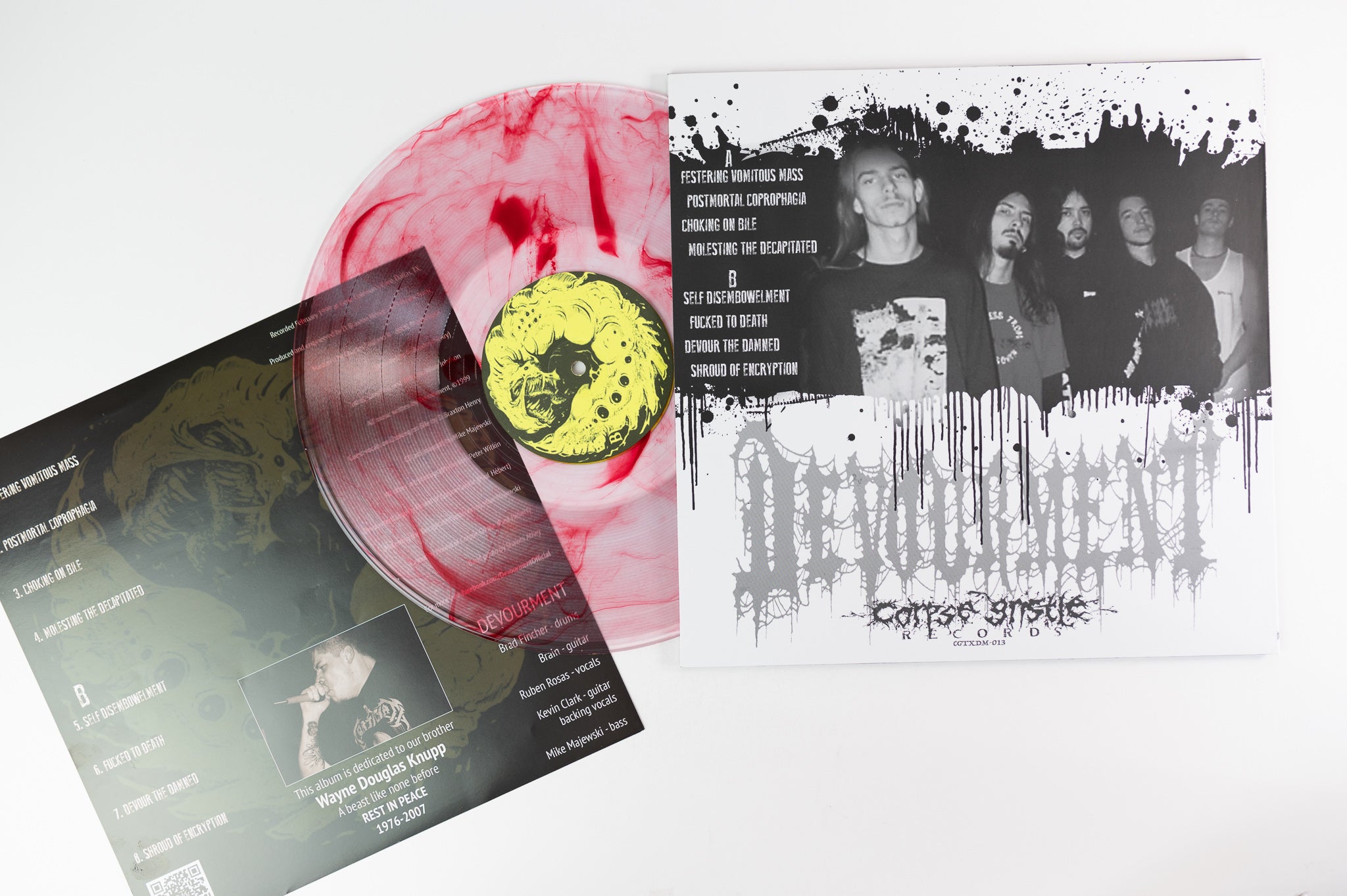 Devourment - Molesting The Decapitated on Corpse Gristle Reissue Clear With Red Swirl
