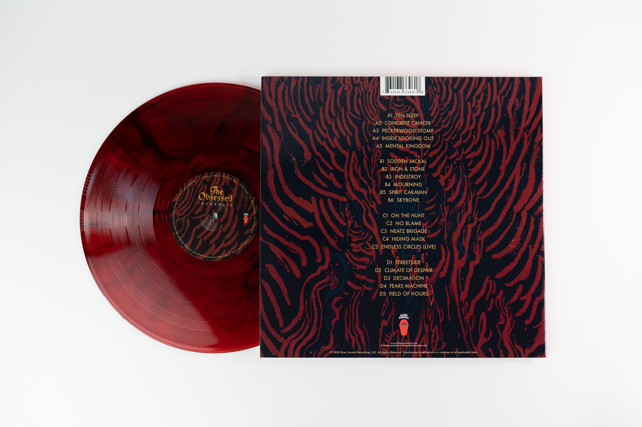 The Obsessed - Incarnate on Blues Funeral Recordings - Red & Black Marbled Vinyl