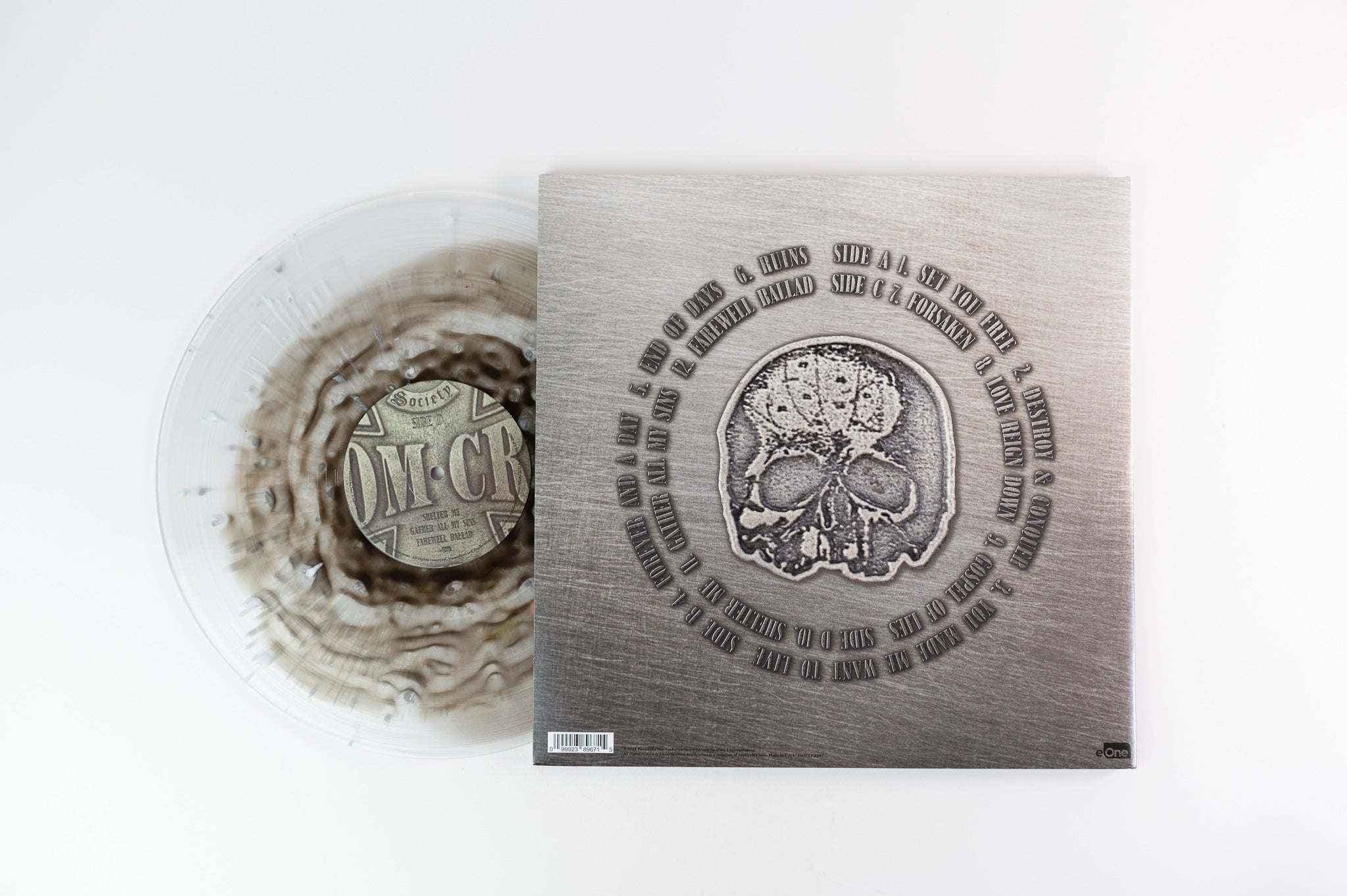 Black Label Society - Doom Crew Inc. on eONE - Clear & Black Ice w/ Grey & White Splatter Vinyl