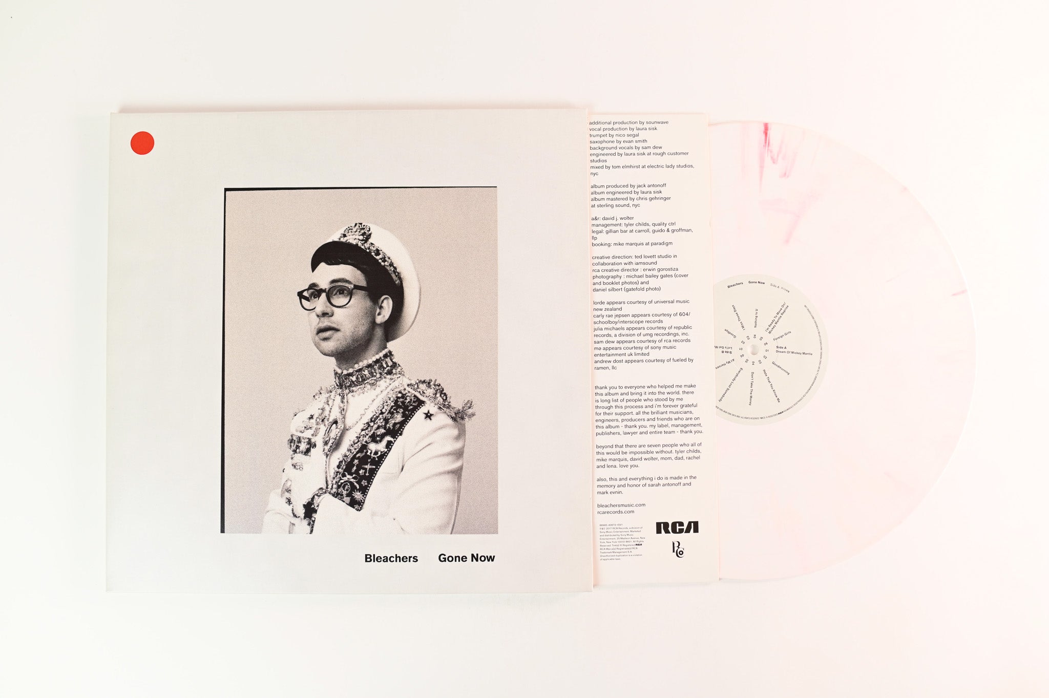 Bleachers - Gone Now on RCA Limited White With Red Marble