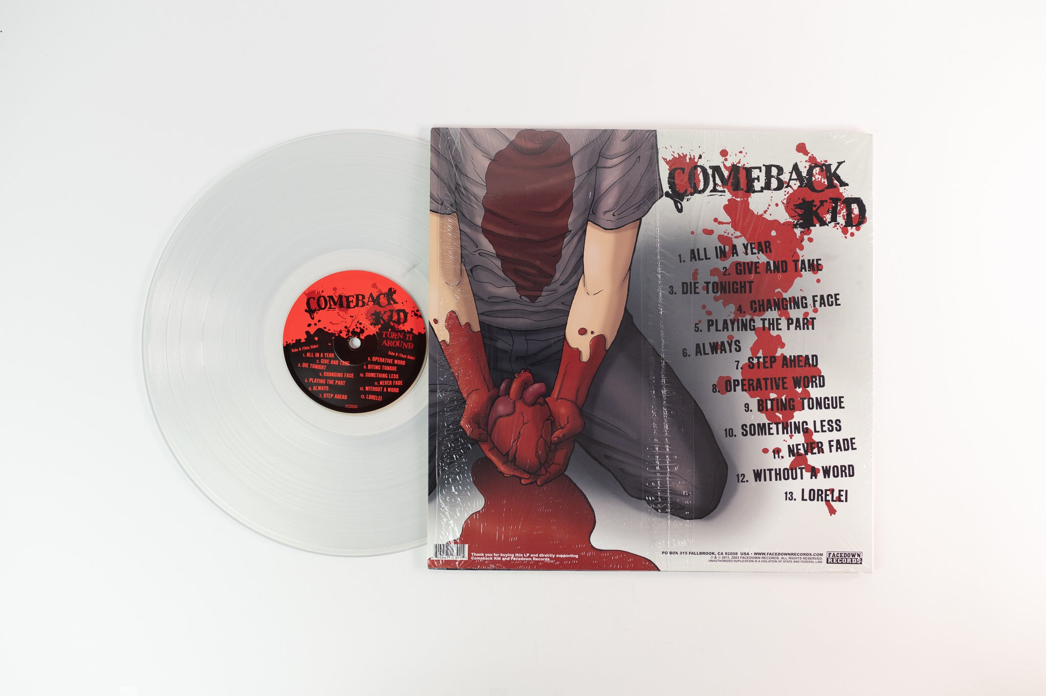 Comeback Kid - Turn It Around on Facedown Records - Clear Vinyl