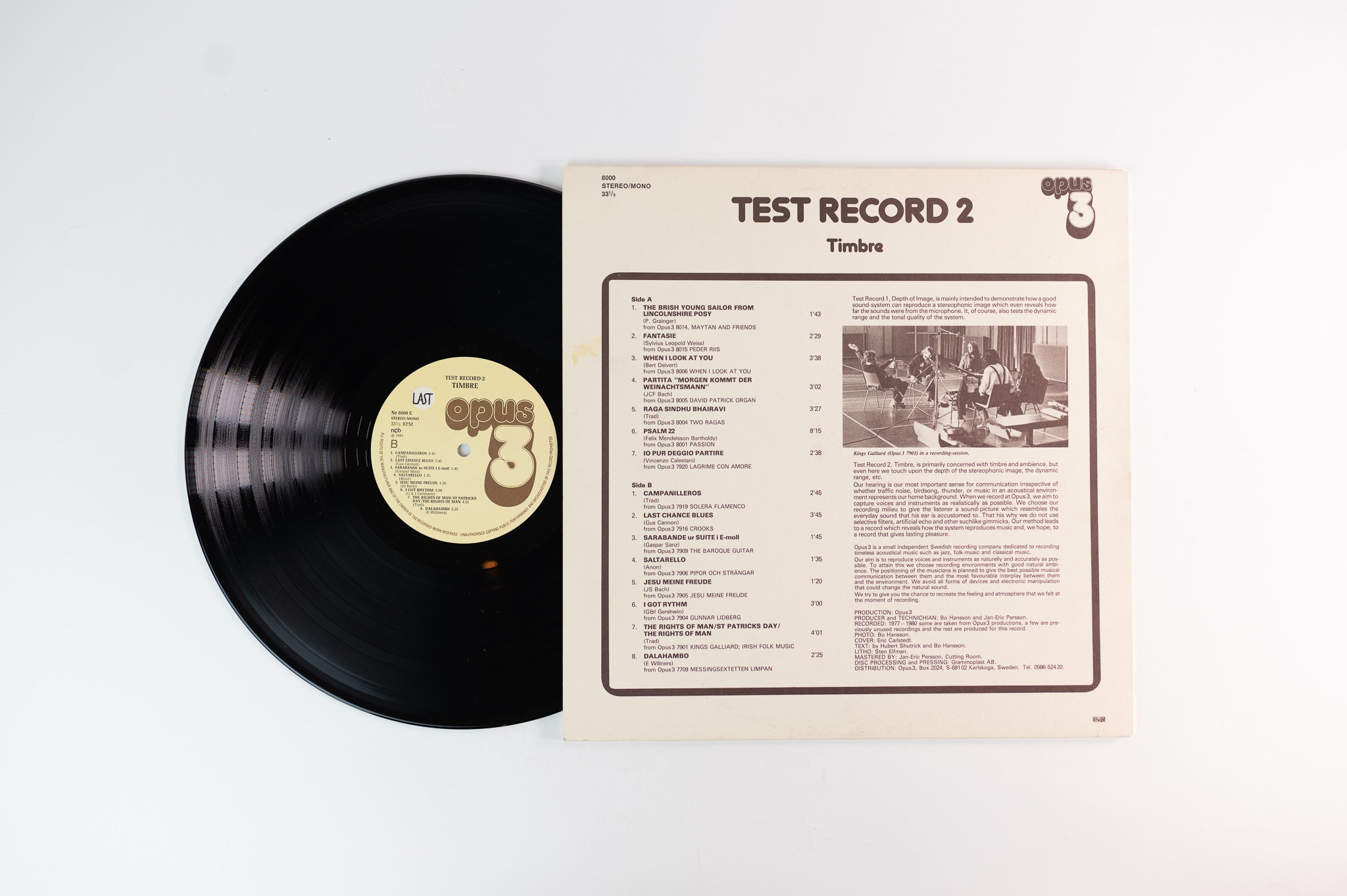 Various - Test Record 2 (Timbre) on Opus 3 Reissue