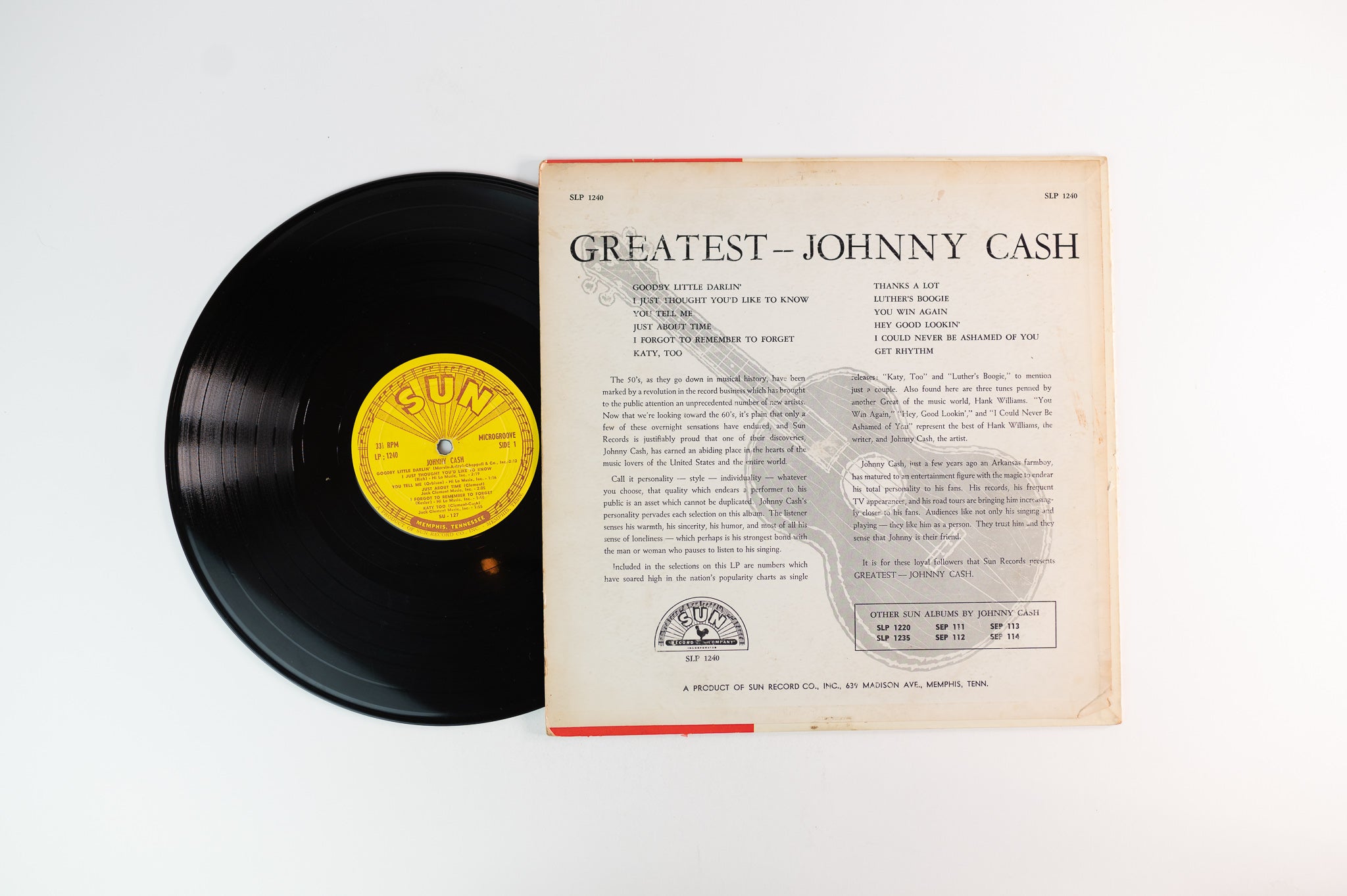 Johnny Cash - Greatest! on Sun SLP 1240