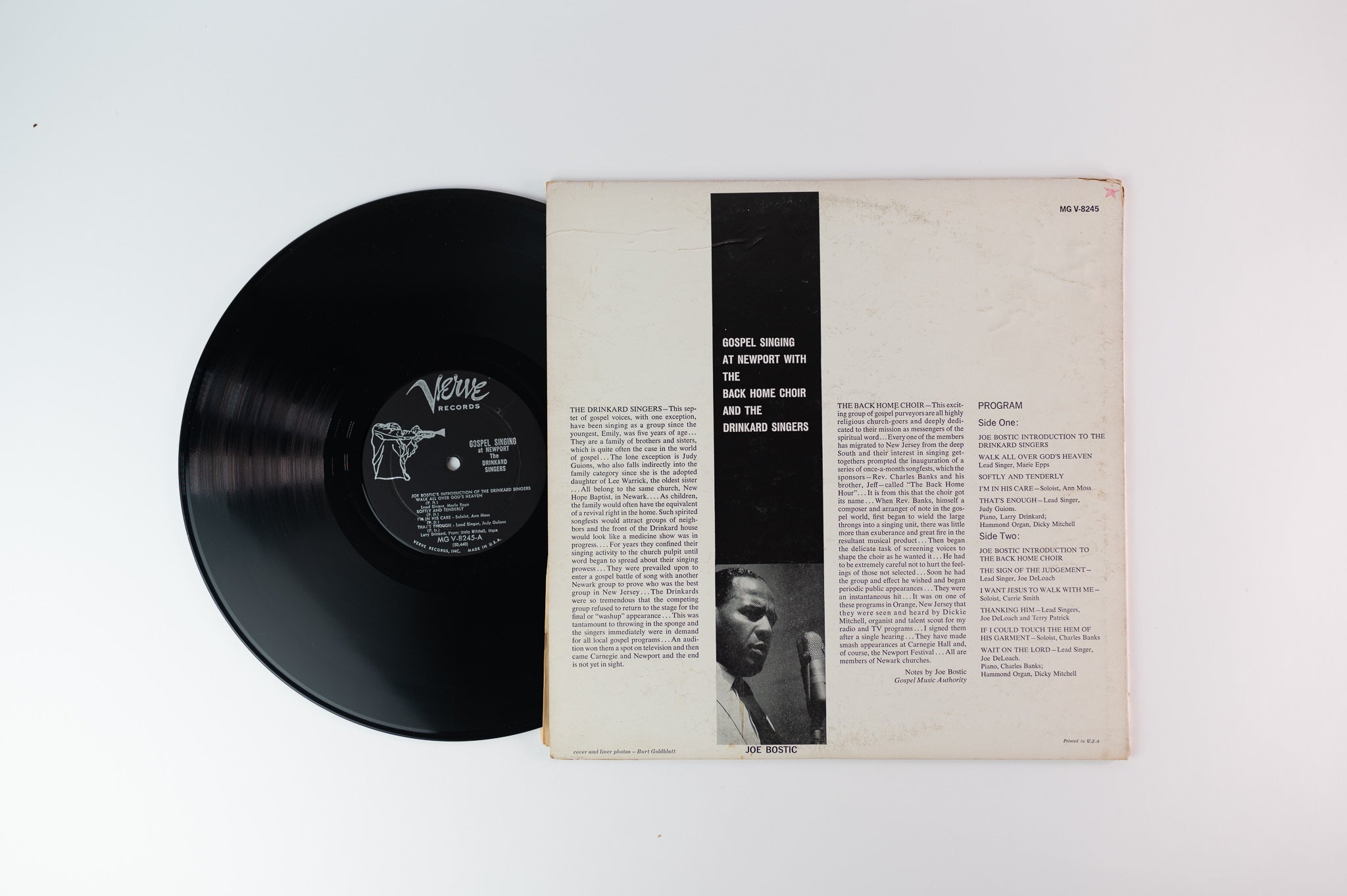 The Drinkard Singers Back Home Choir - Gospel Singing At Newport on Verve Mono Deep Groove Trumpeter Logo