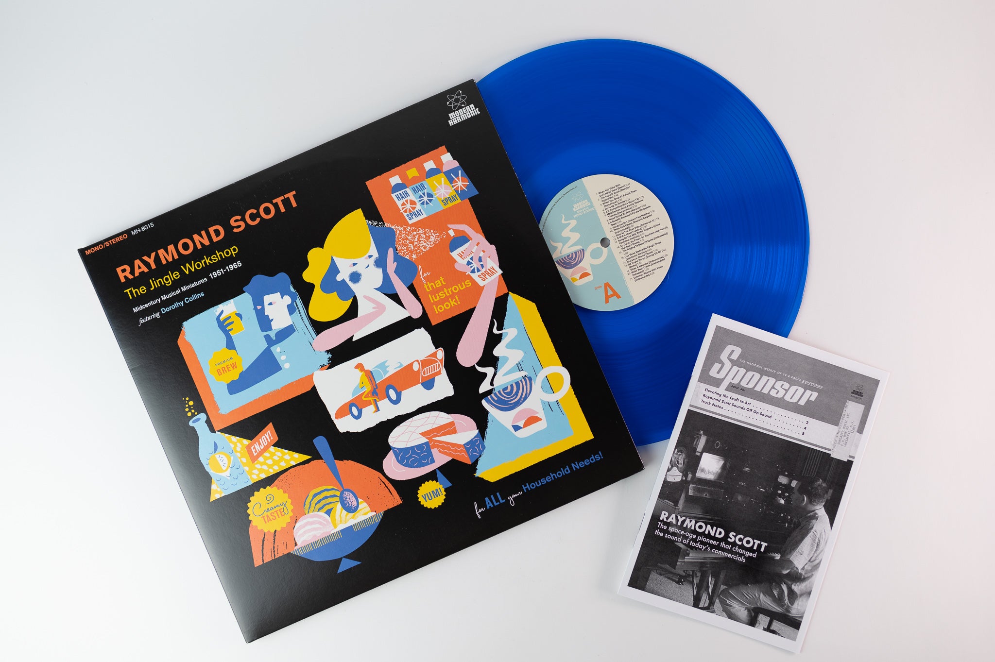 Raymond Scott Featuring Dorothy Collins - The Jingle Workshop Midcentury Musical Miniatures 1951-1965 on Modern Harmonic Blue & Yellow Transparent Vinyl
