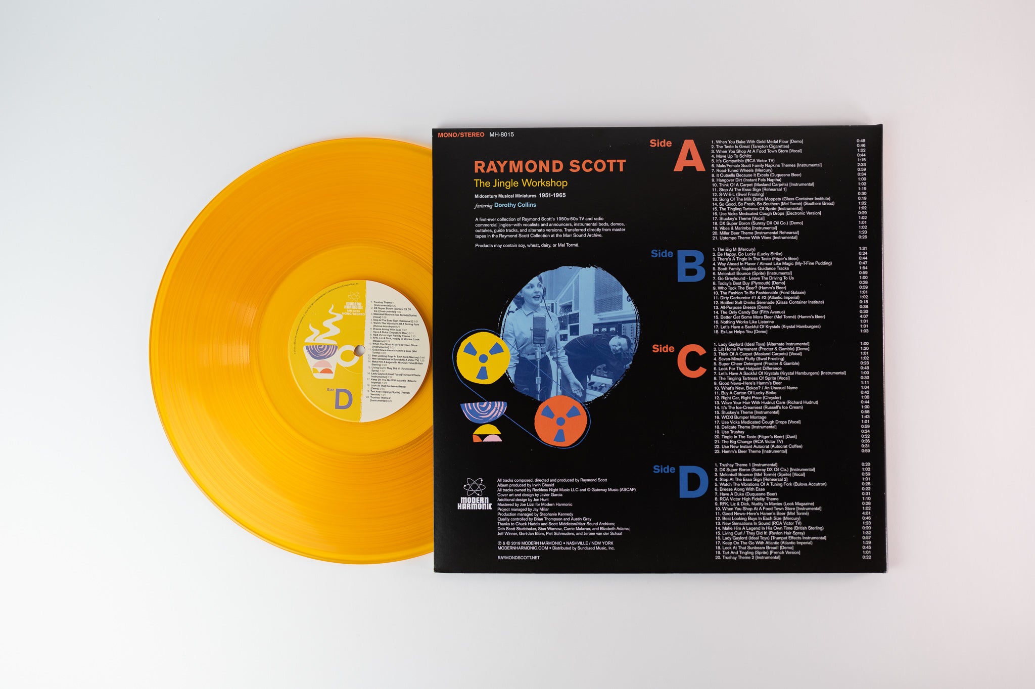Raymond Scott Featuring Dorothy Collins - The Jingle Workshop Midcentury Musical Miniatures 1951-1965 on Modern Harmonic Blue & Yellow Transparent Vinyl