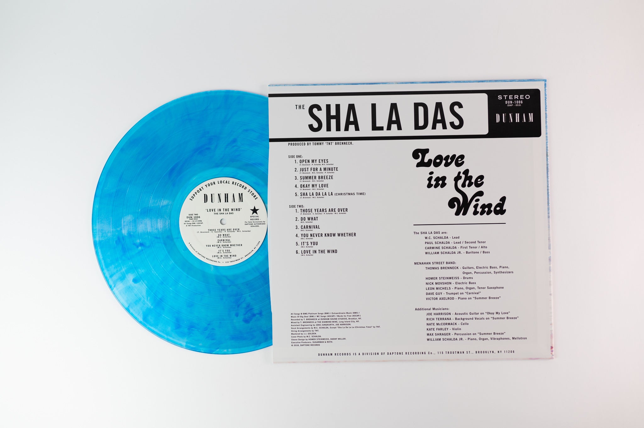 The Sha La Das - Love in the Wind on Dunham Blue Vinyl