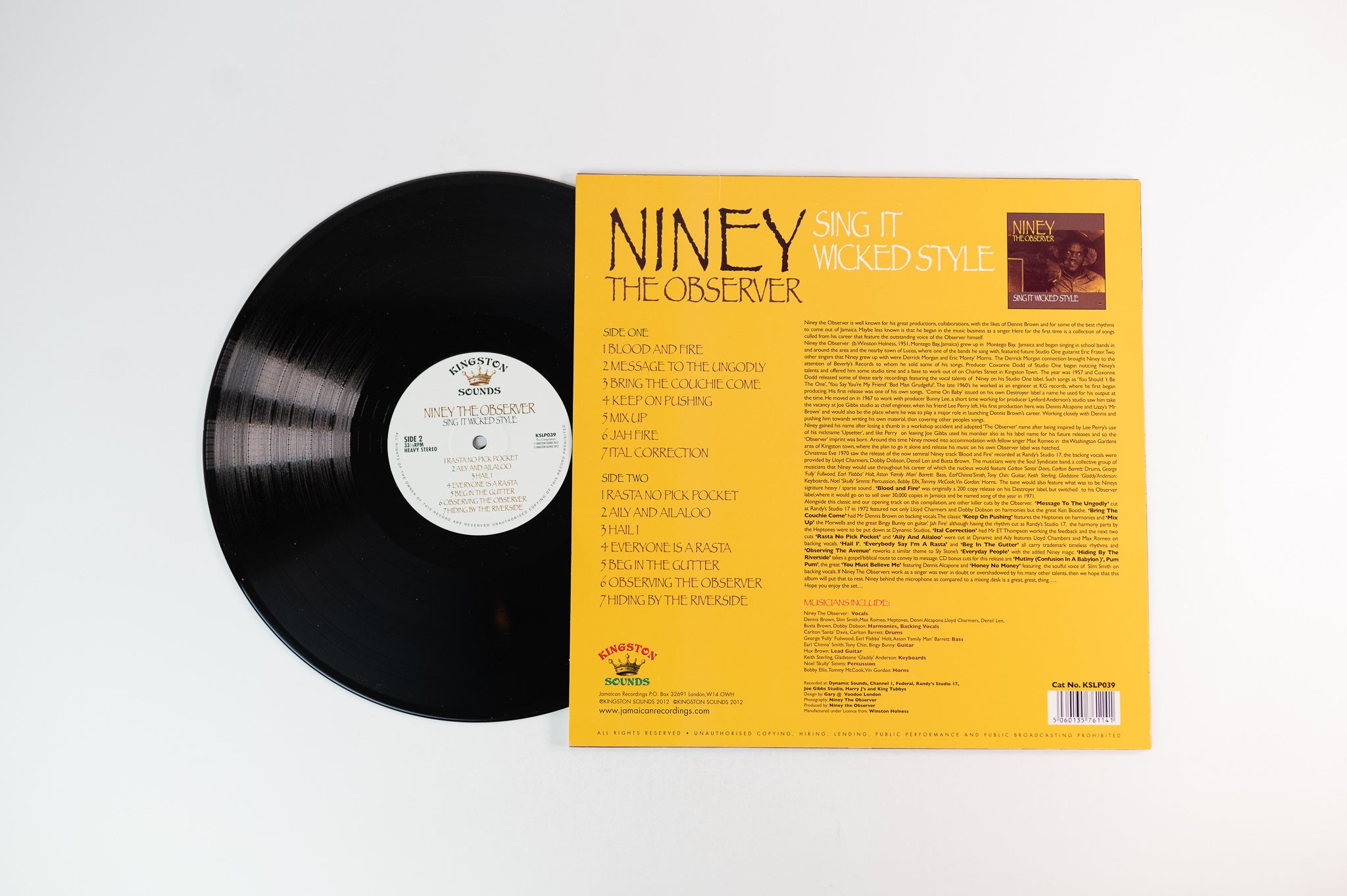 Niney The Observer - Sing It Wicked Style on Kingston Sounds