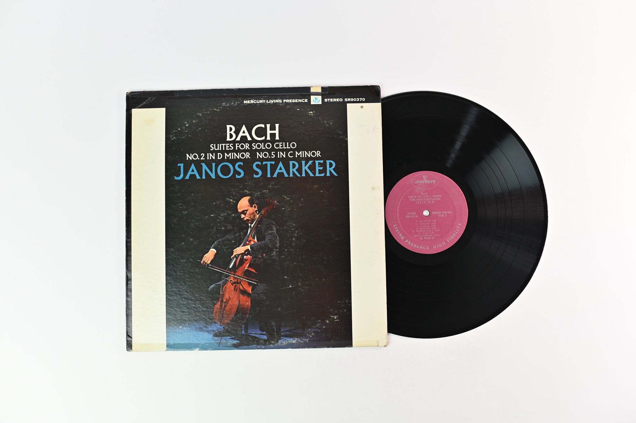 Janos Starker - Bach Suites For Solo Cello No.2 In D Minor No.5 In C Minor on Mercury SR90370 Stereo