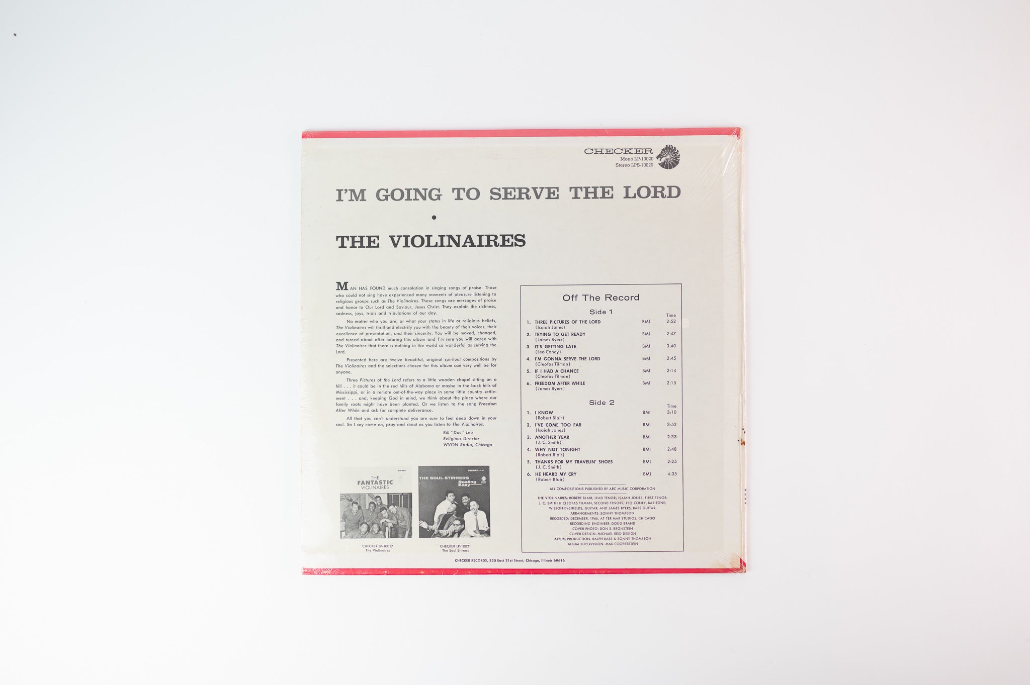 The Violinaires - I'm Going To Serve The Lord on Checker - Sealed