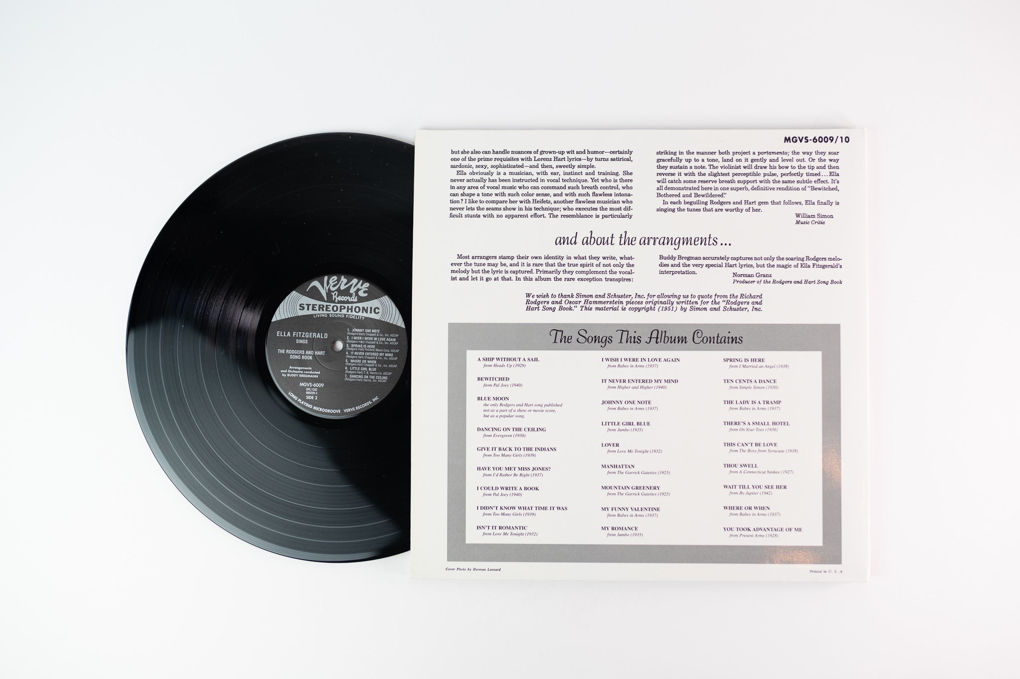 Ella Fitzgerald - Ella Fitzgerald Sings The Rodgers And Hart Song Book on Verve Speakers Corner German 180 Gram  Reissue