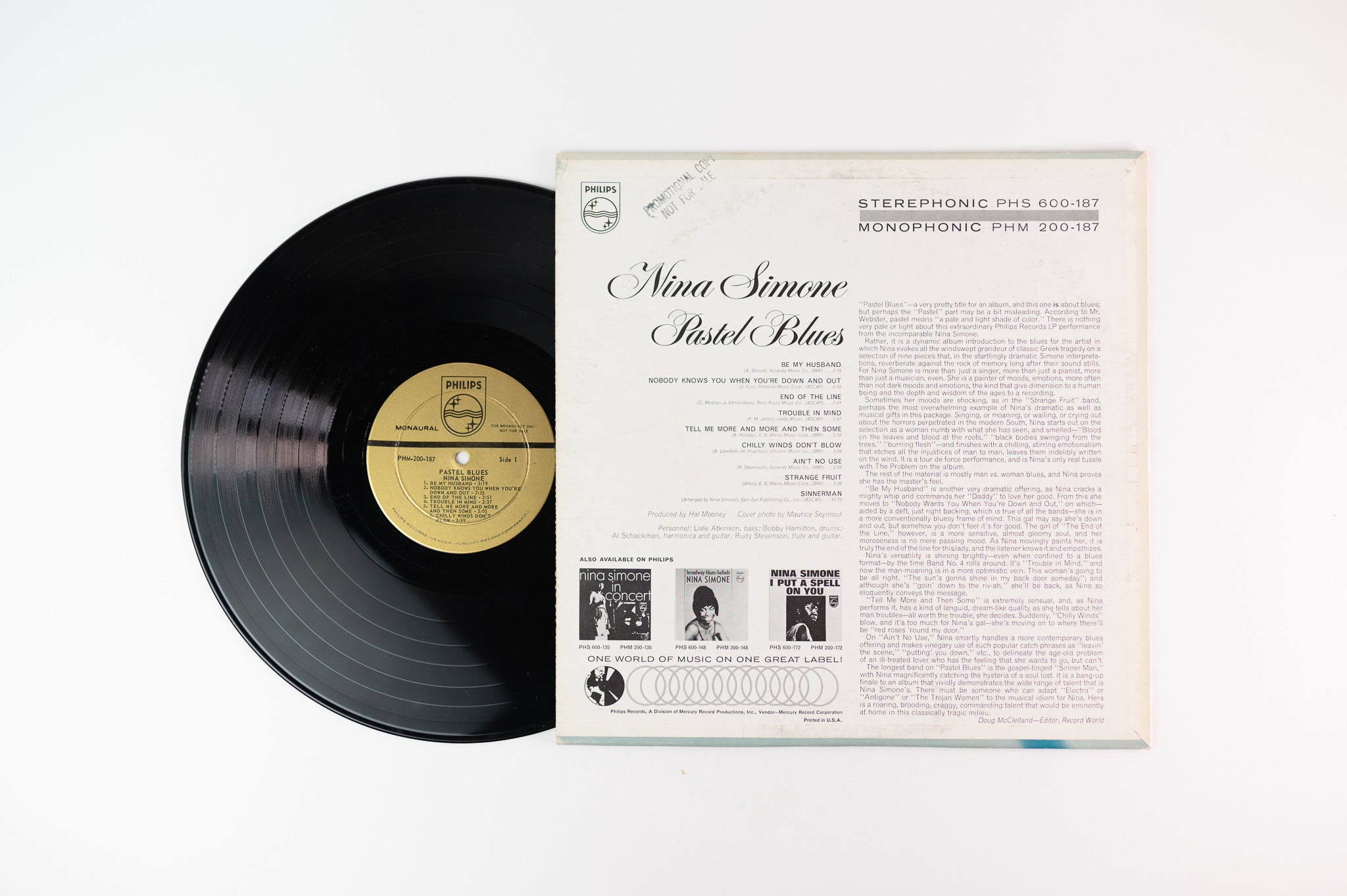 Nina Simone - Pastel Blues on Philips Mono Deep Groove Gold Label Promo