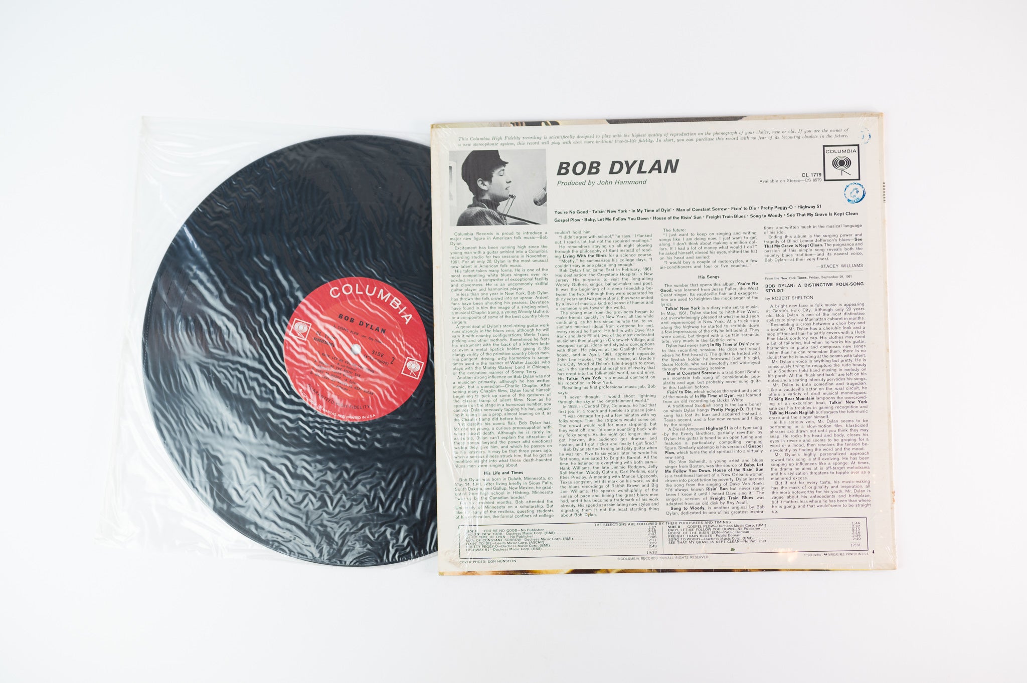 Bob Dylan - Bob Dylan on Columbia Mono 2 Eye Sealed in Poly Inner Sleeve
