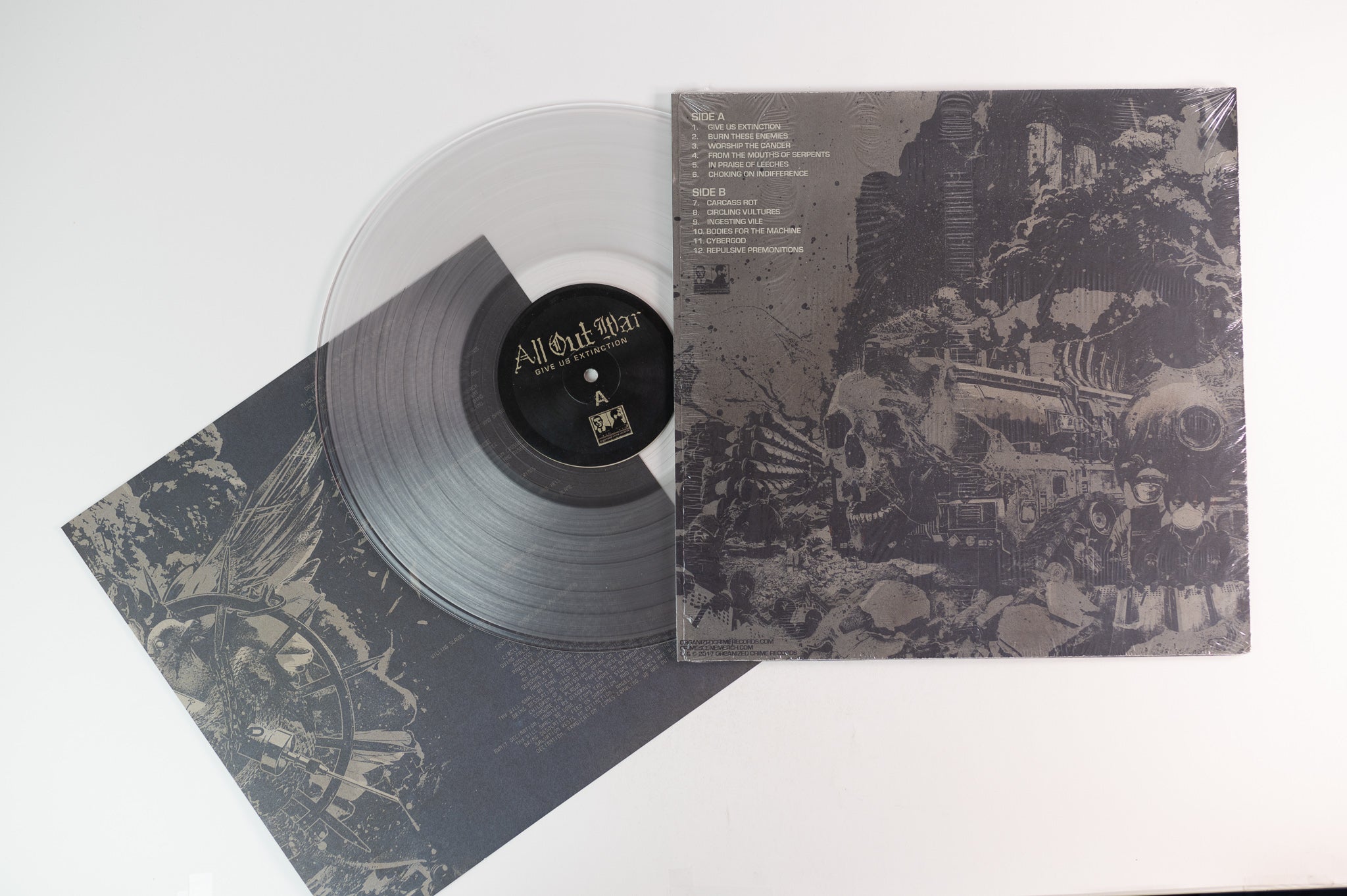 All Out War - Give Us Extinction on Organized Crime Records - Clear Vinyl