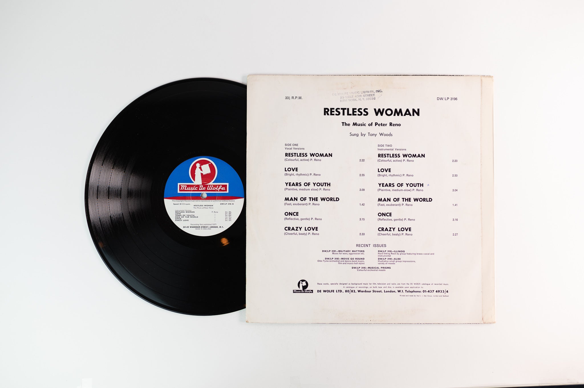 Peter Reno & Tony Woods - Restless Woman on Music De Wolfe