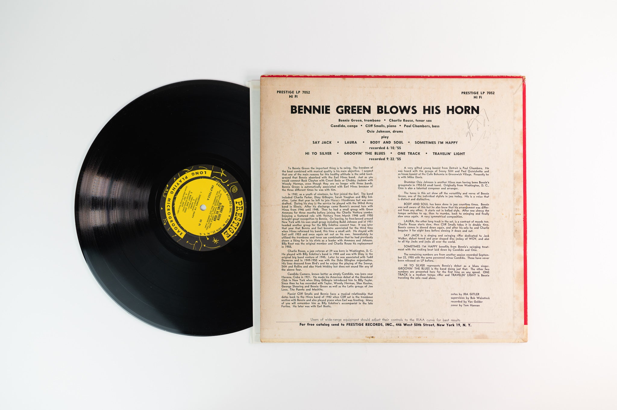 Bennie Green - Blows His Horn on Prestige 7052 Mono Deep Groove W 50th