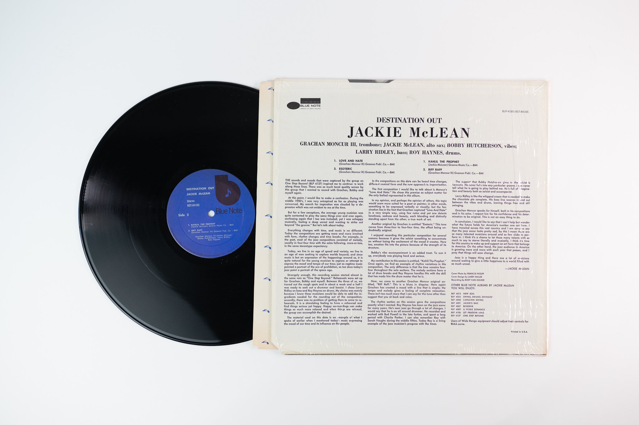 Jackie McLean - Destination... Out! on Blue Note BLP 4165 Stereo