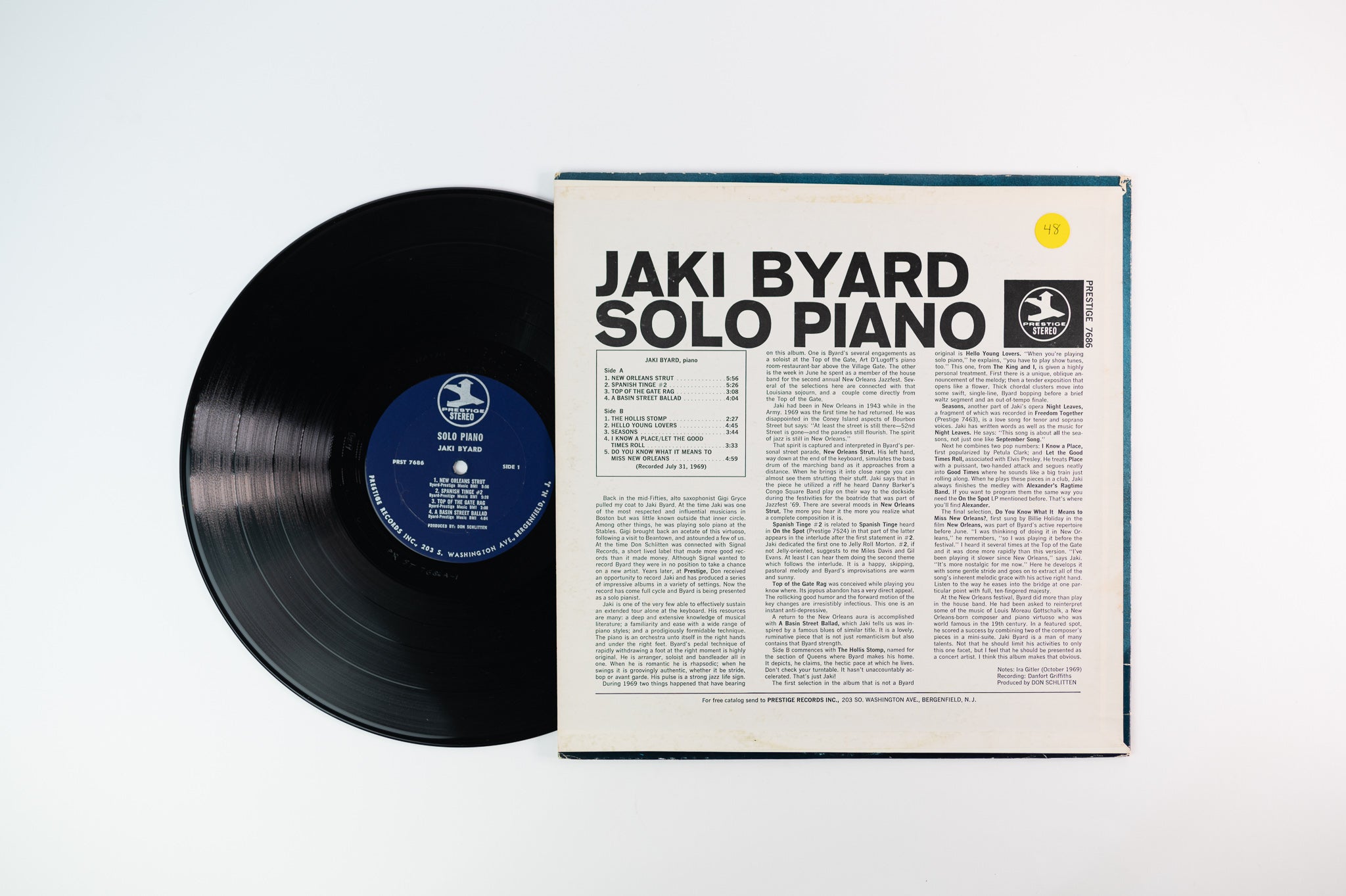 Jaki Byard - Solo Piano on Prestige 7686 Stereo