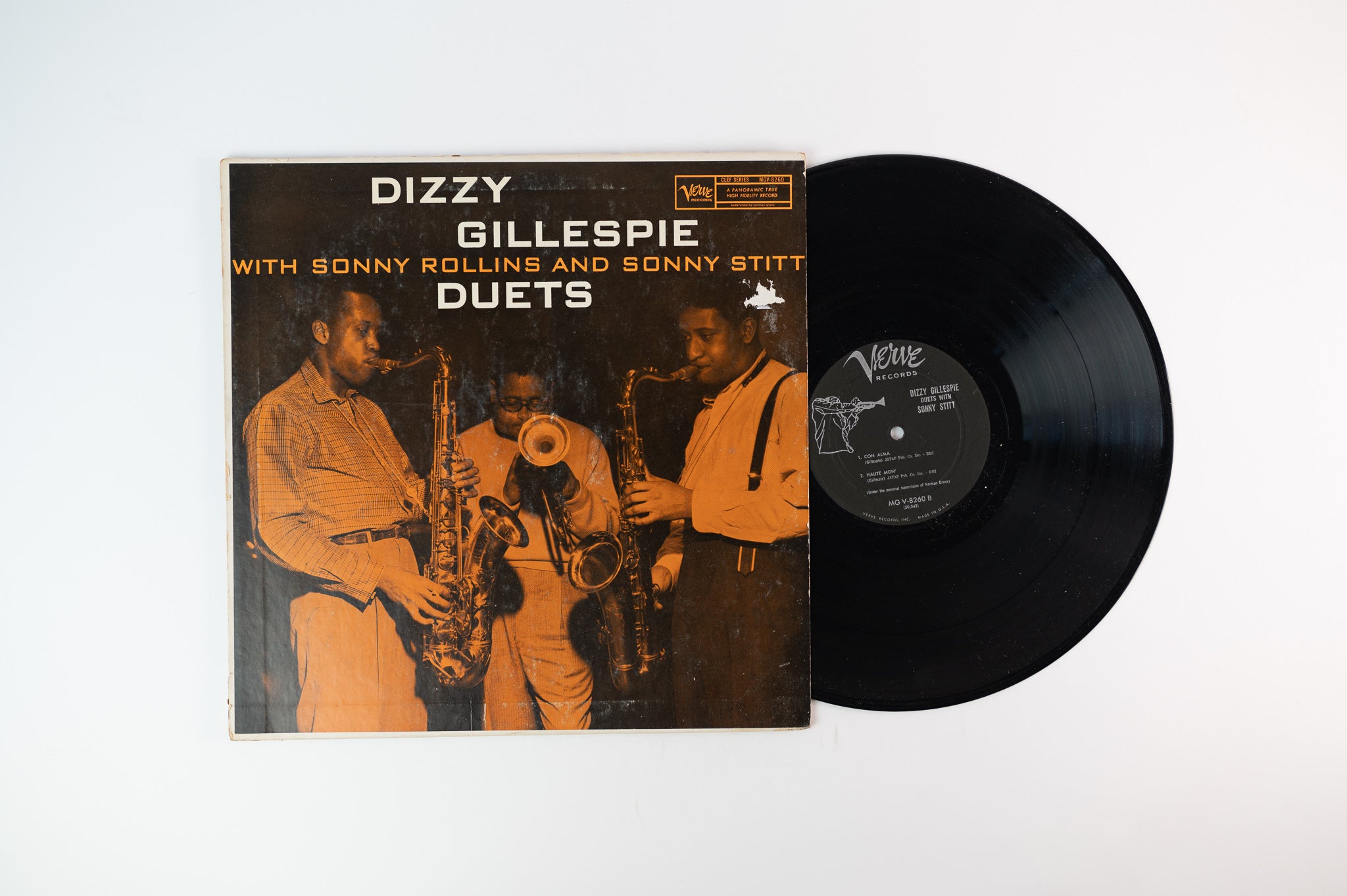 Dizzy Gillespie - Duets With Sonny Rollins on Verve Mono Deep Groove Trumpeter Label