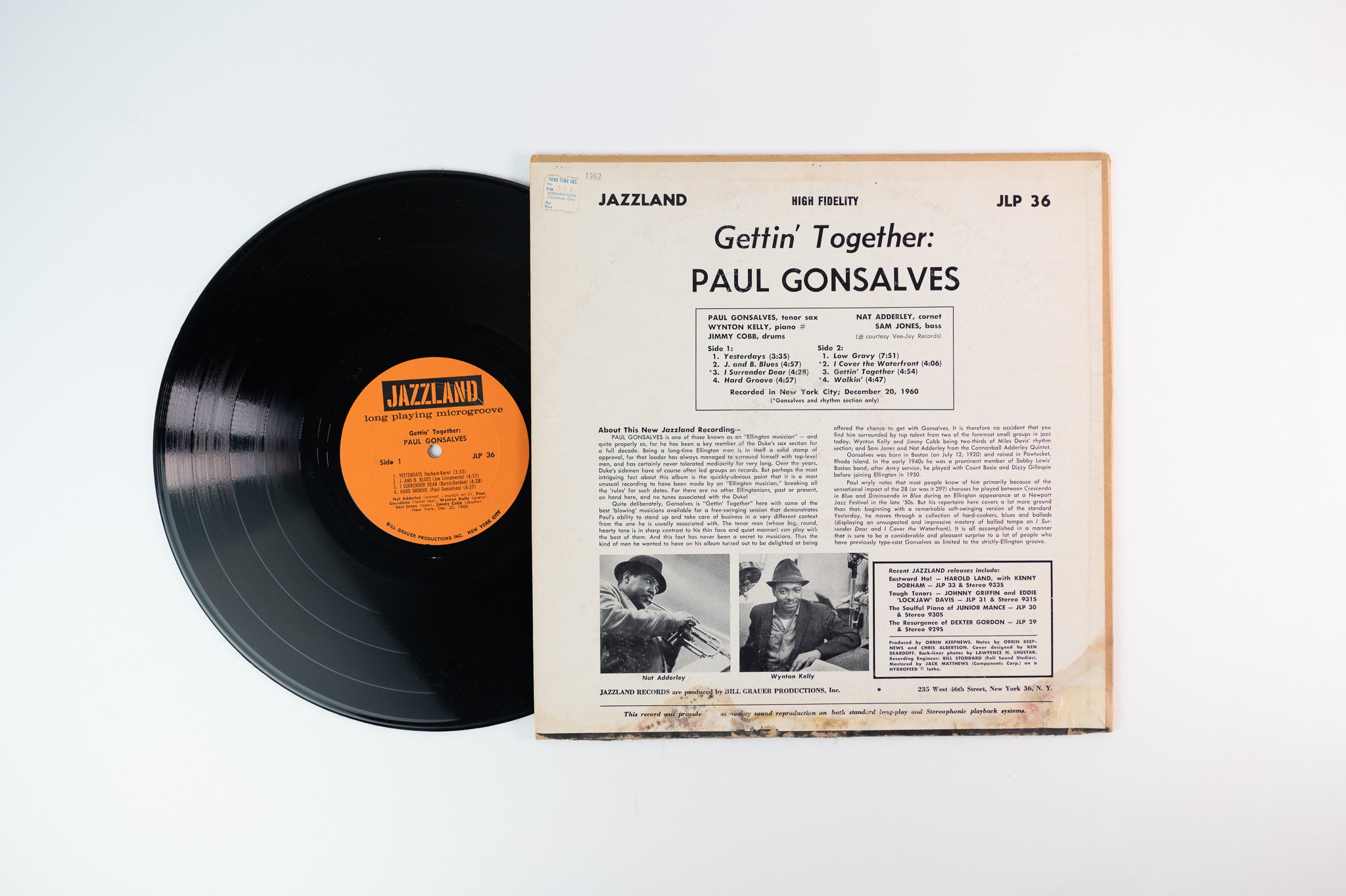 Paul Gonsalves - Gettin' Together on Jazzland Mono Deep Groove