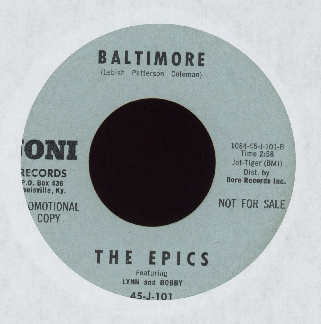 Janie Moss and The Epics - Baltimore on Joni Promo
