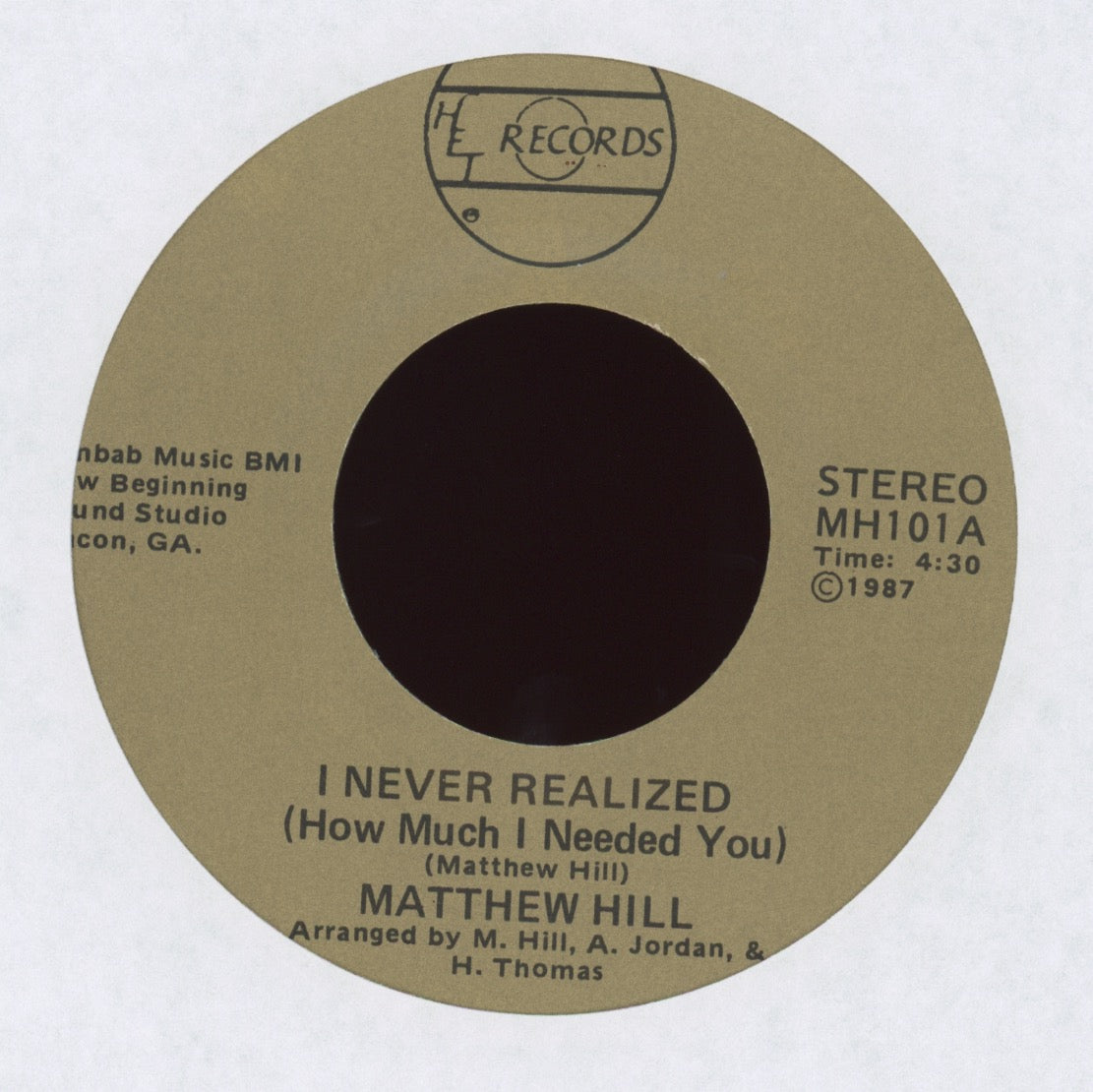 Matthew Hill (7) - I Never Realized (How Much I Need You) on HET