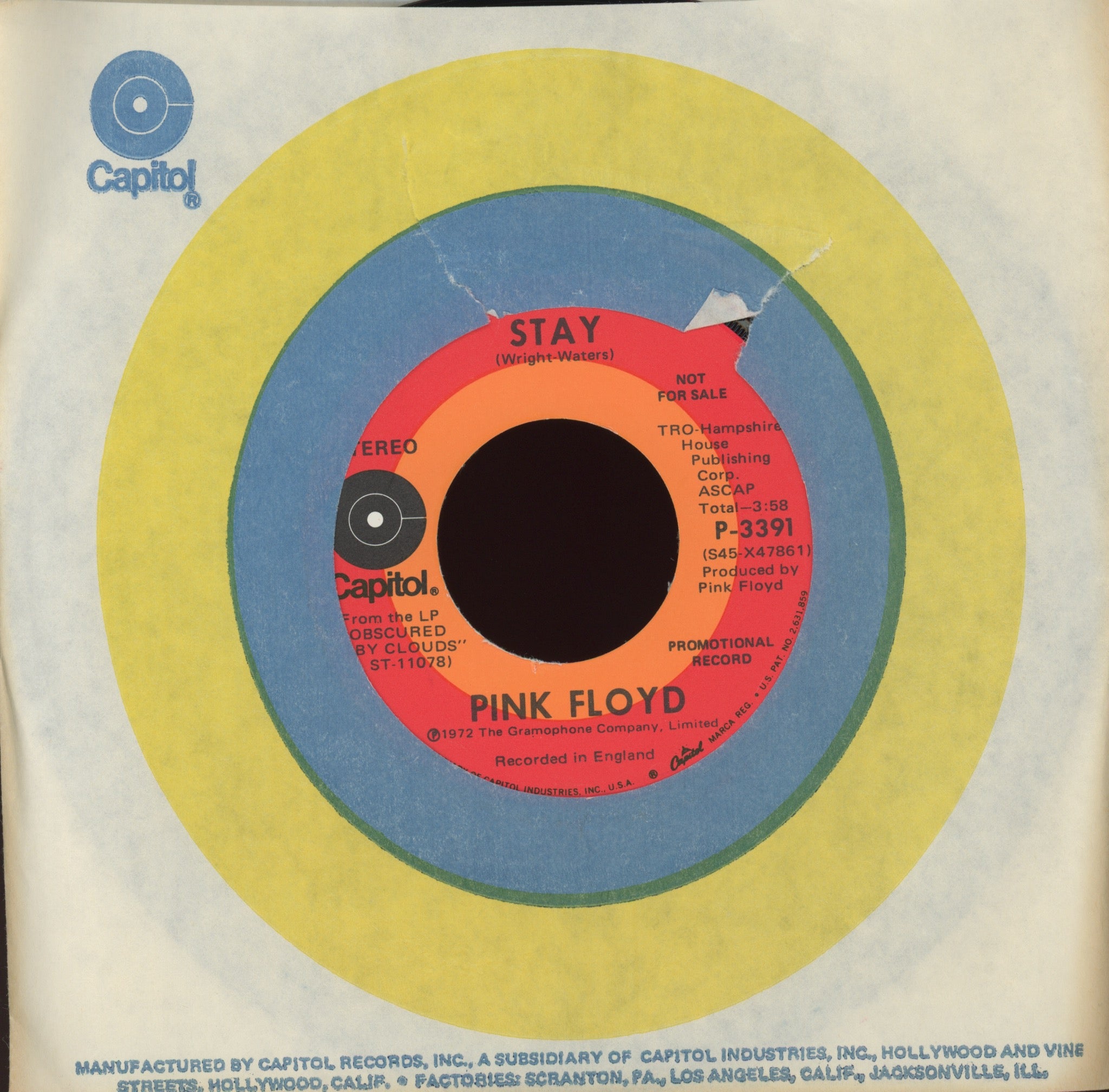 Pink Floyd - Free Four on Capitol Promo