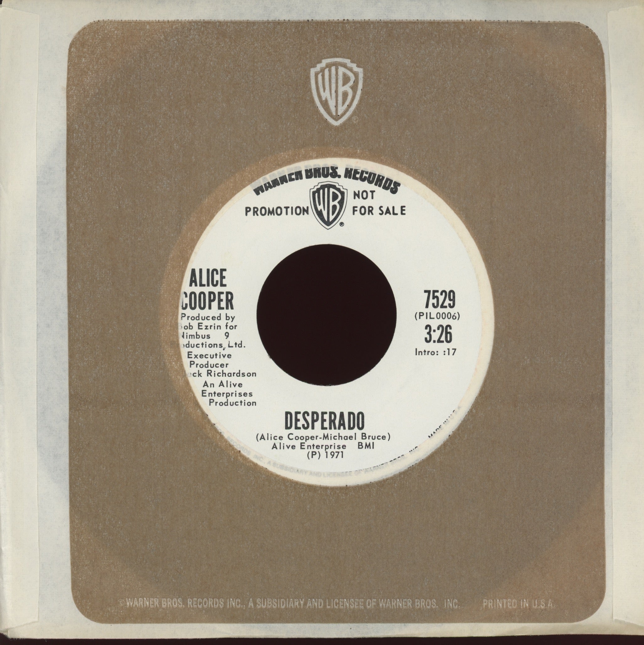 Alice Cooper - Under My Wheels on WB Promo