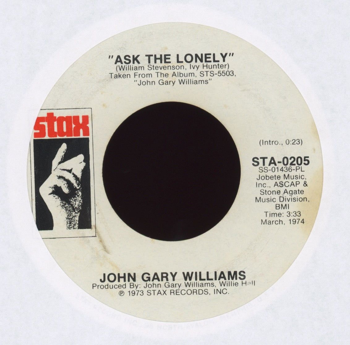 John Gary Williams - The Whole Damn World Is Going Crazy on Stax Promo