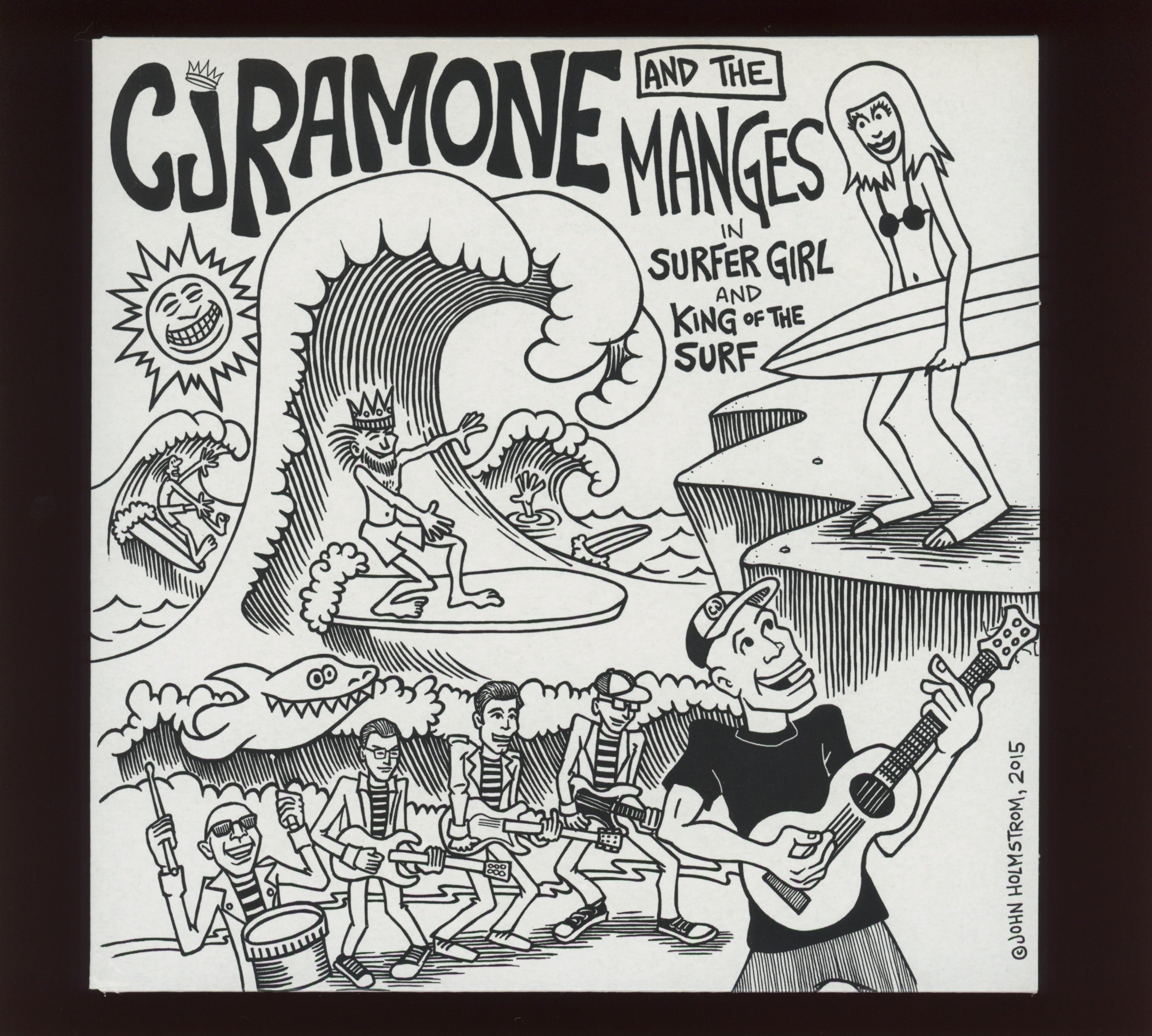 C.J. Ramone featuring The Manges- Surfer Girl / King Of The Surf on Striped Italian Press