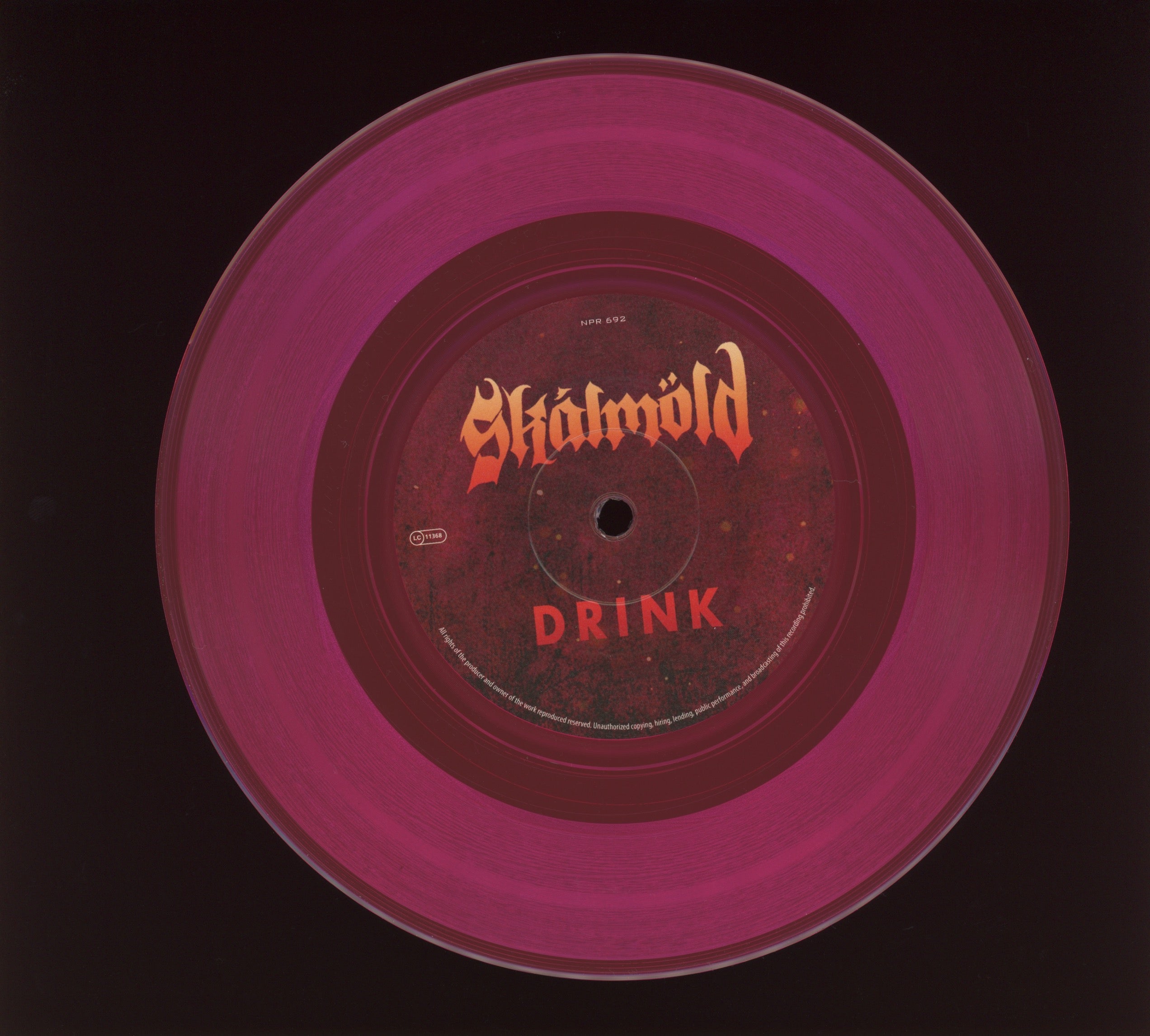 Skálmöld - Skálstorm (Drink - Kvaðning) on Napalm Pink Vinyl Split 7" Austrian Pressing