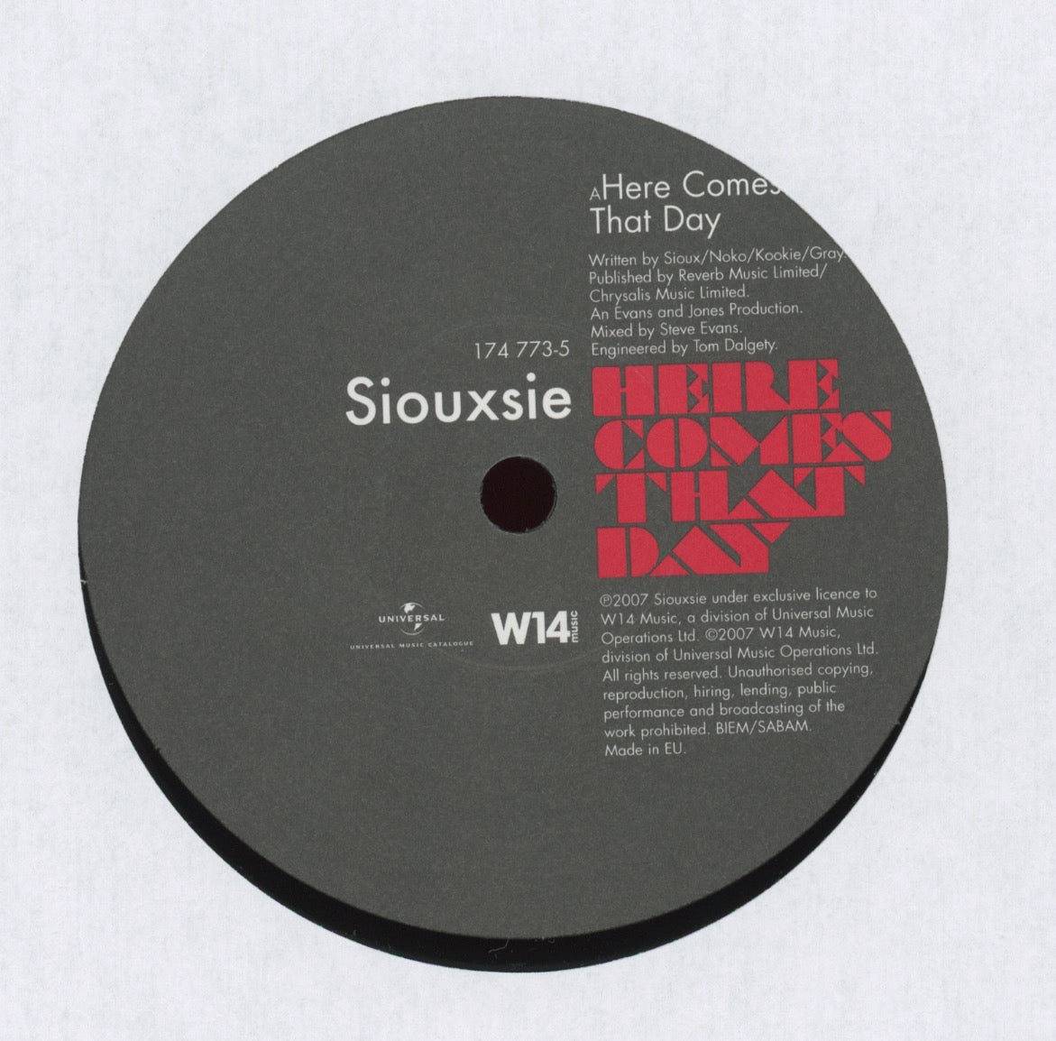 Siouxsie Sioux - Here Comes That Day on W14 UK Press
