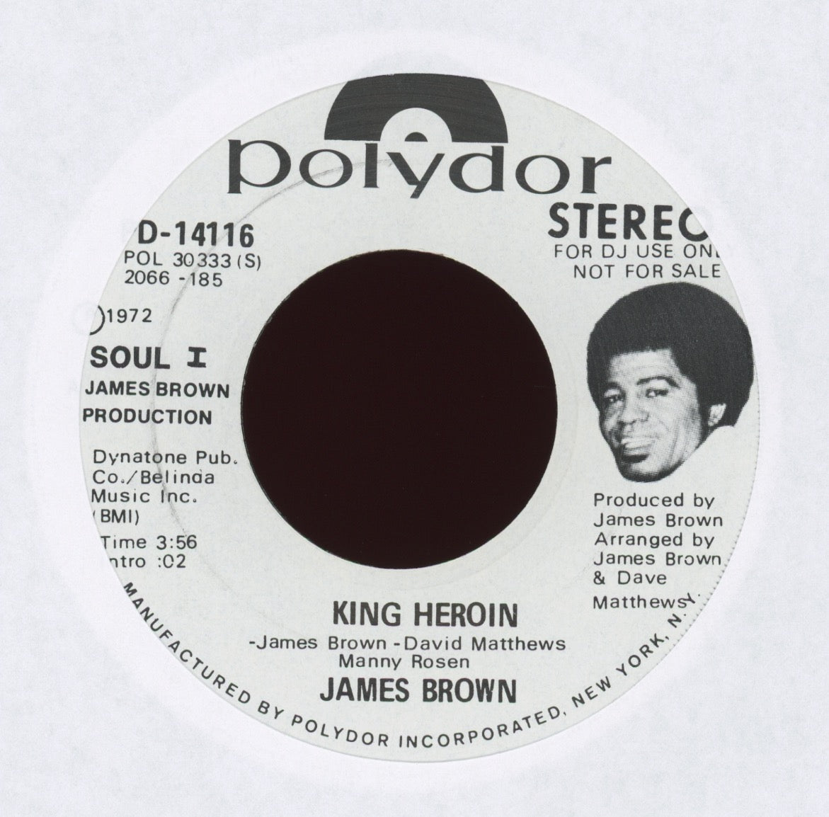 James Brown - King Heroin on Polydor Promo