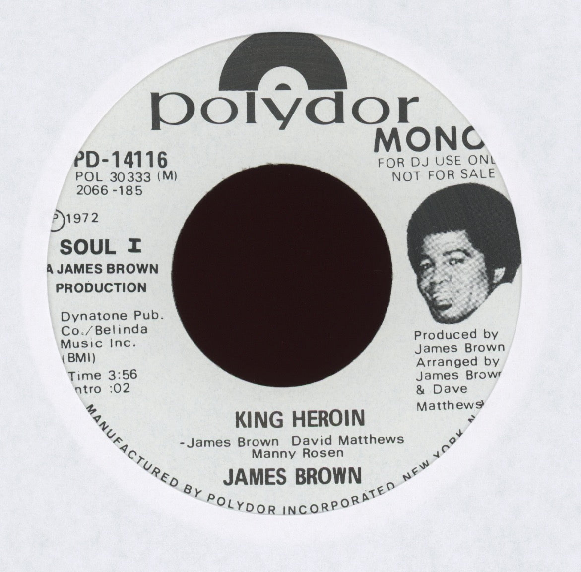 James Brown - King Heroin on Polydor Promo