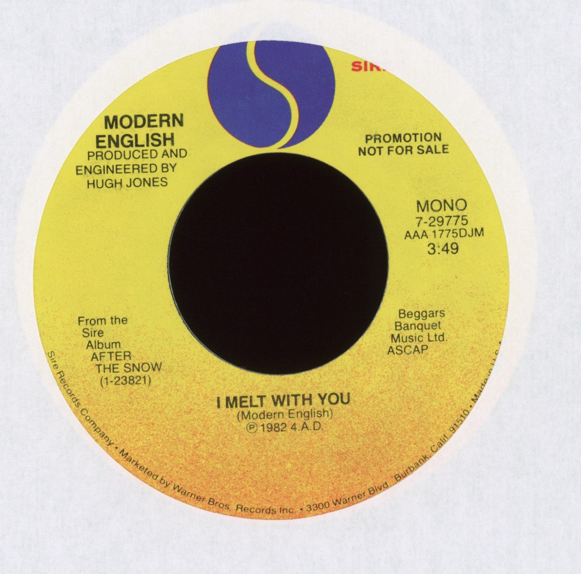 Modern English - I Melt With You on Sire Promo