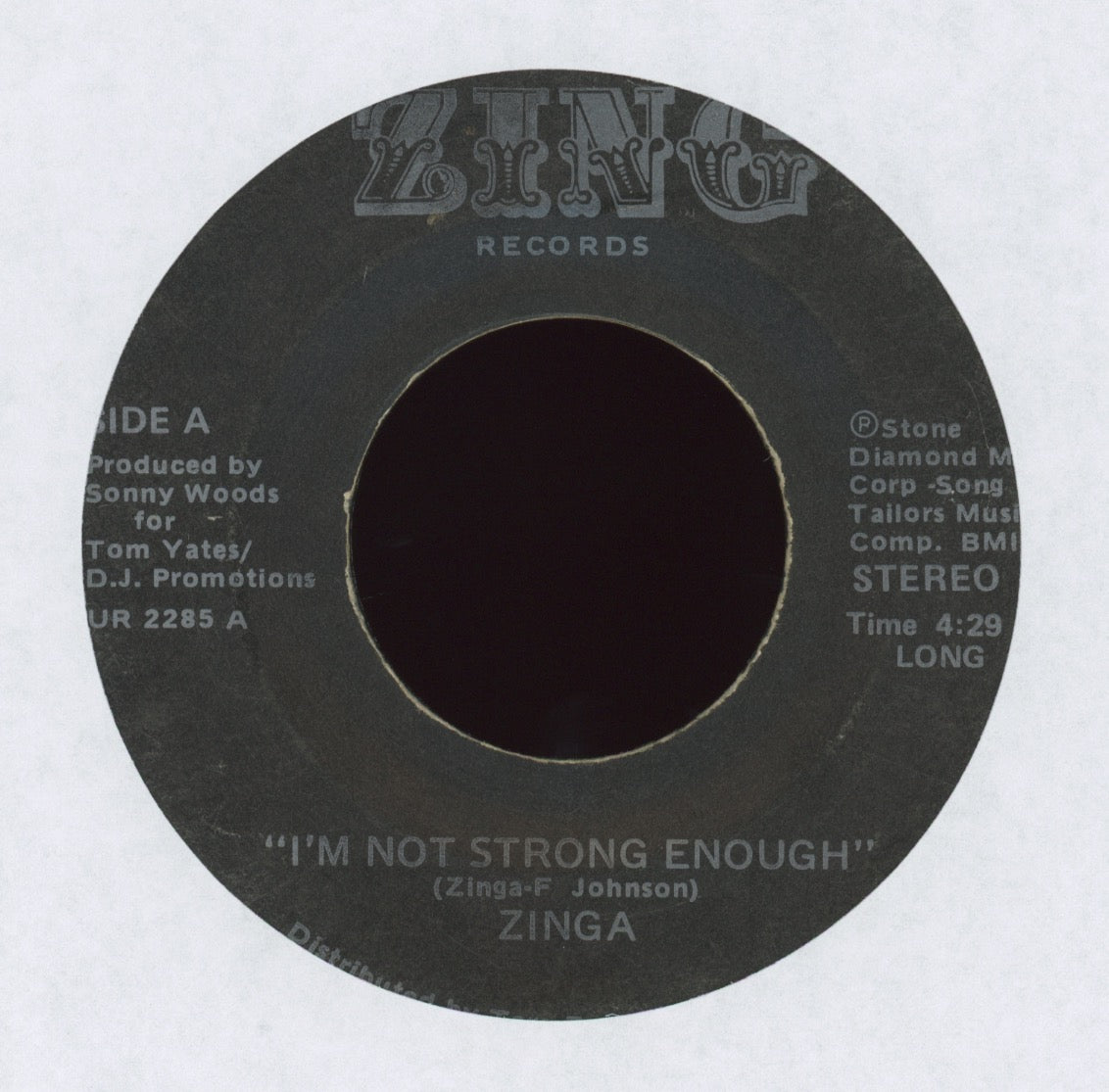 Zinga Washington - Zinga / I'm Not Strong Enough on Zing