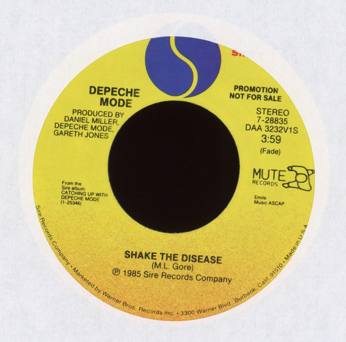 Depeche Mode - Shake The Disease on Sire Promo