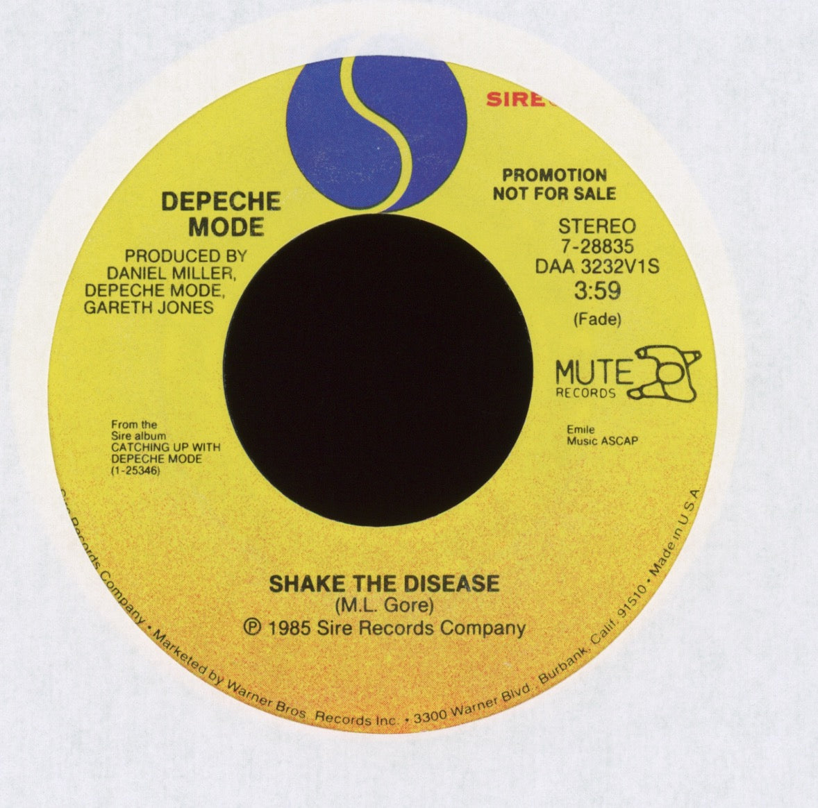Depeche Mode - Shake The Disease on Sire Promo